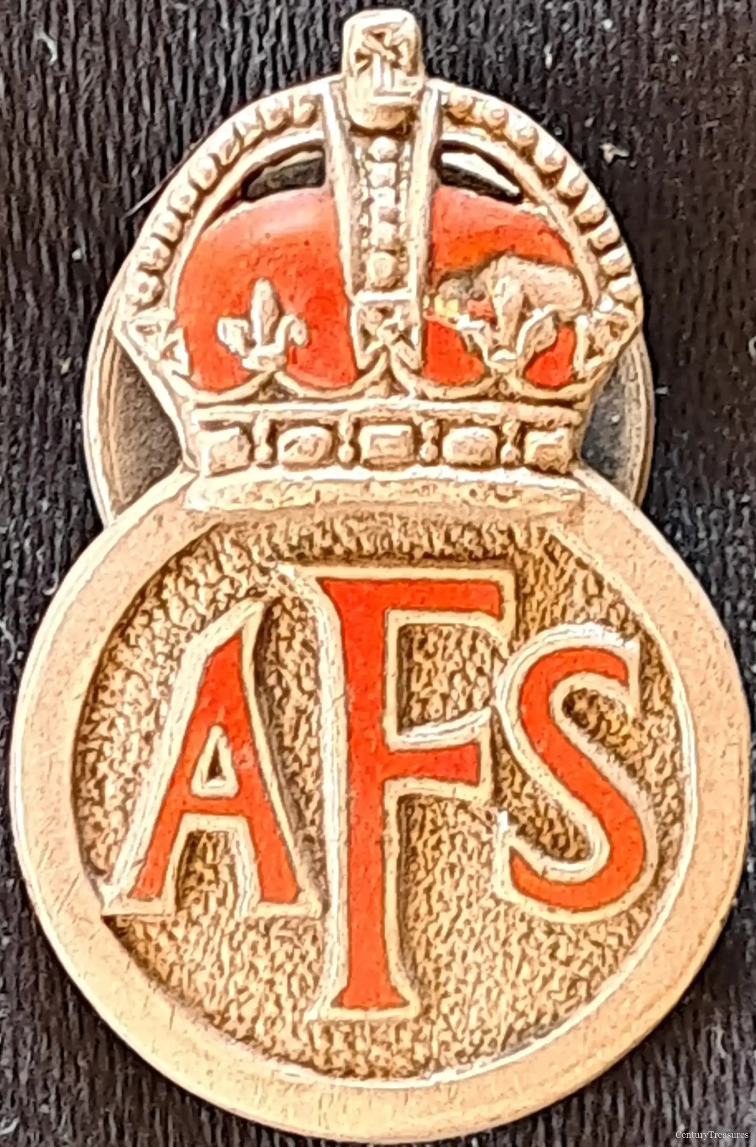 Auxiliary Fire Service Lapel Badge