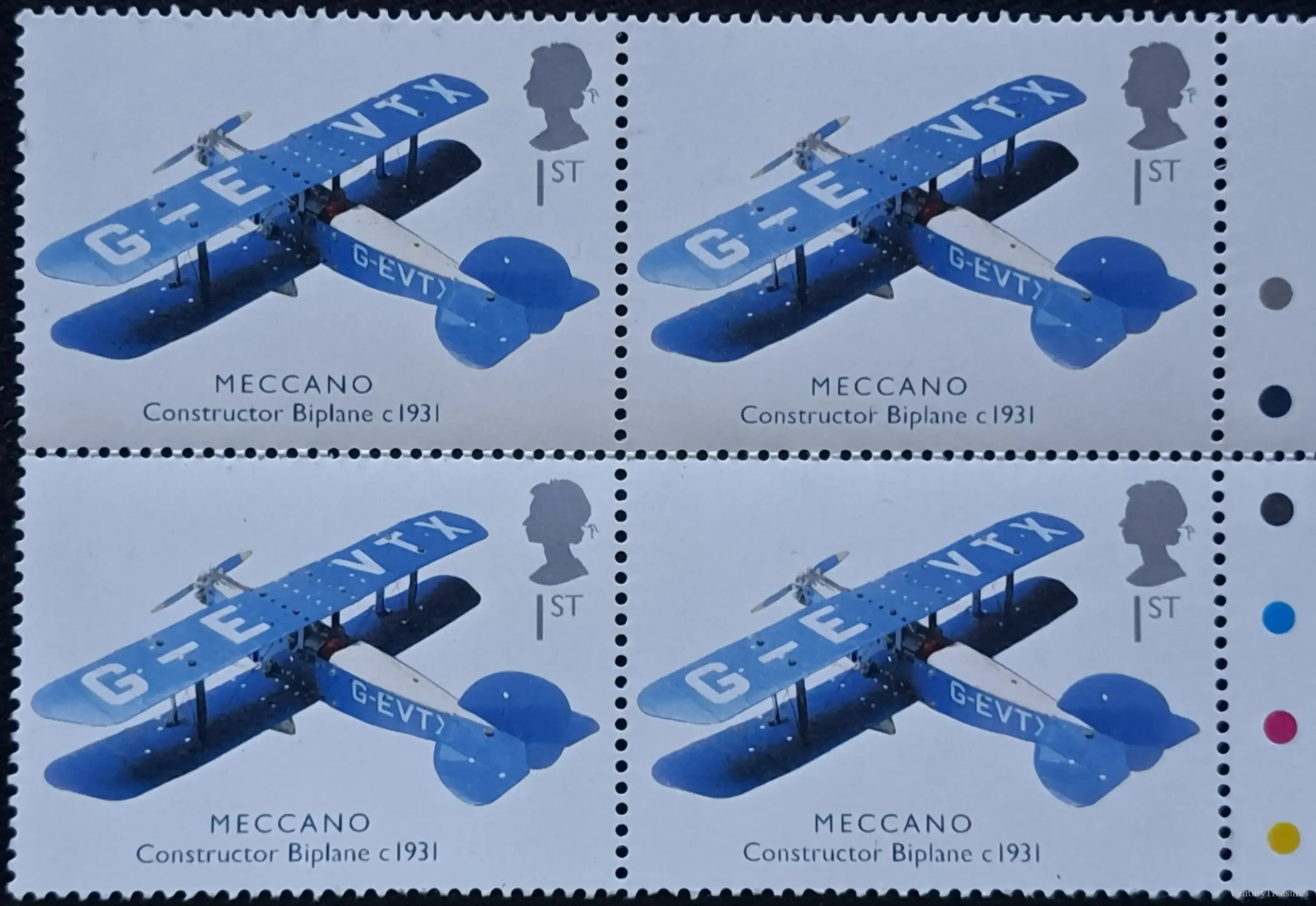 Classic Toys "Meccano Biplane" 1st Class Stamp Block