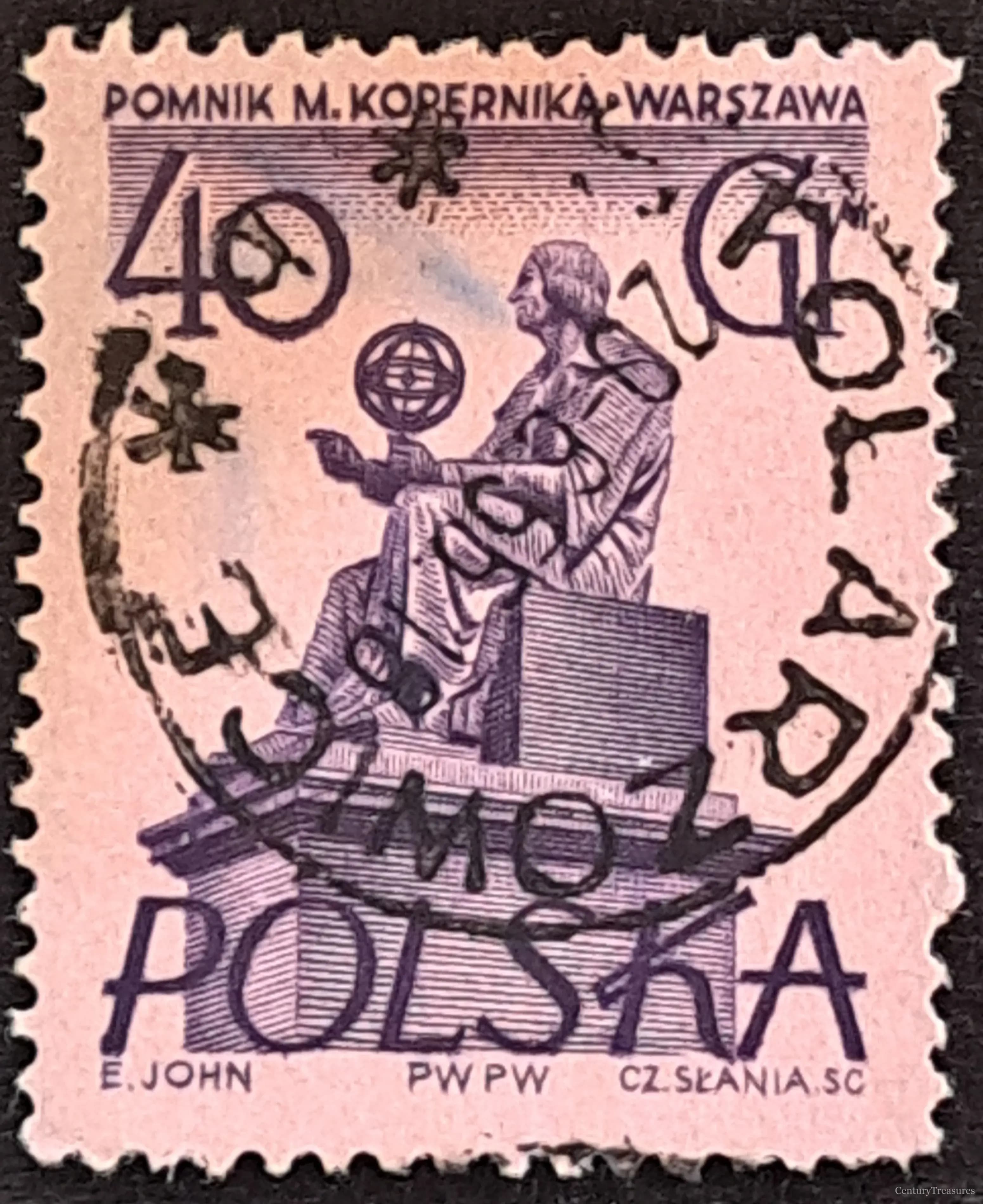 Poland Copernicus Monument 40-Groszy Engraved Commemorative