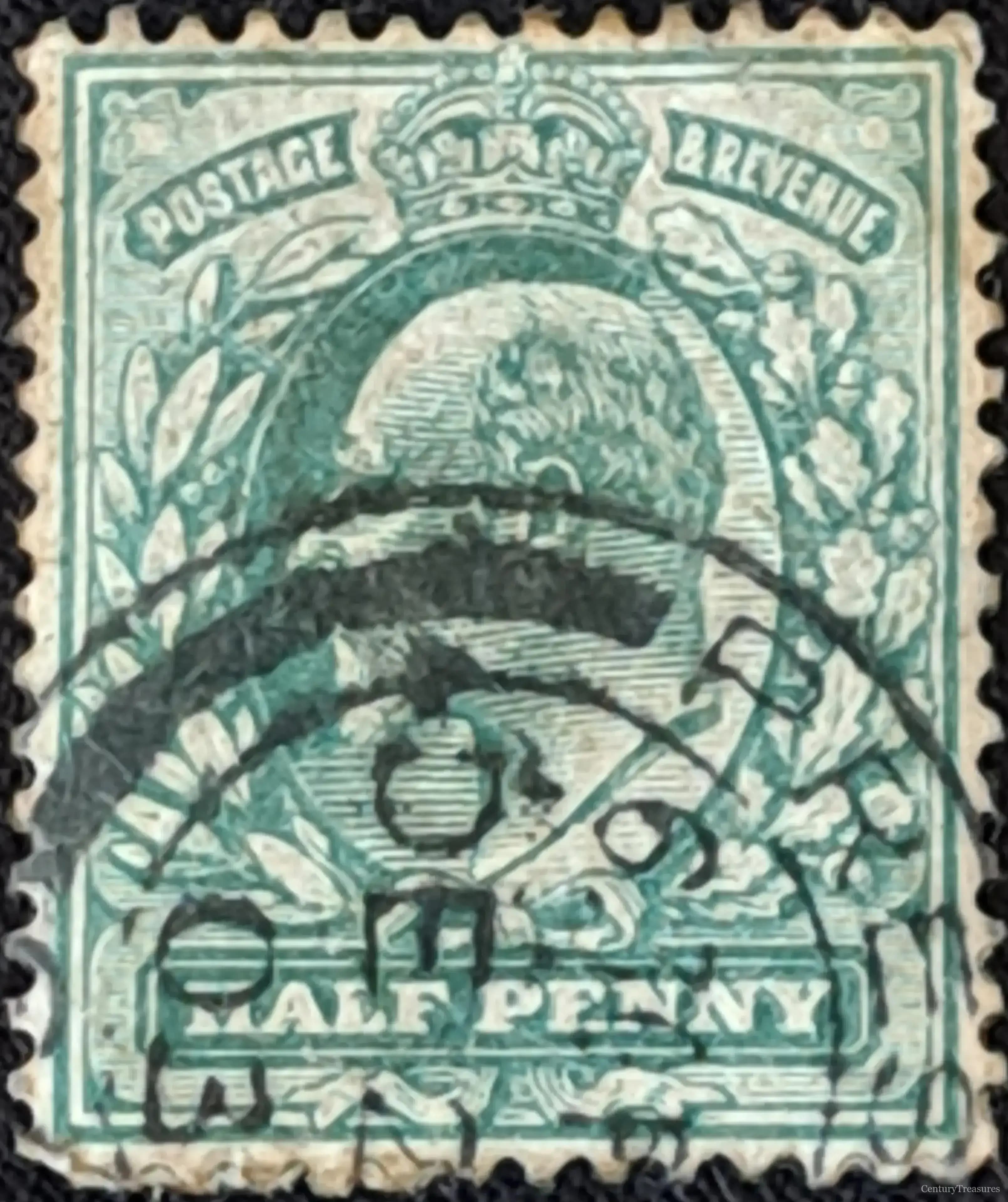 UK King Edward VII Half Penny Green
