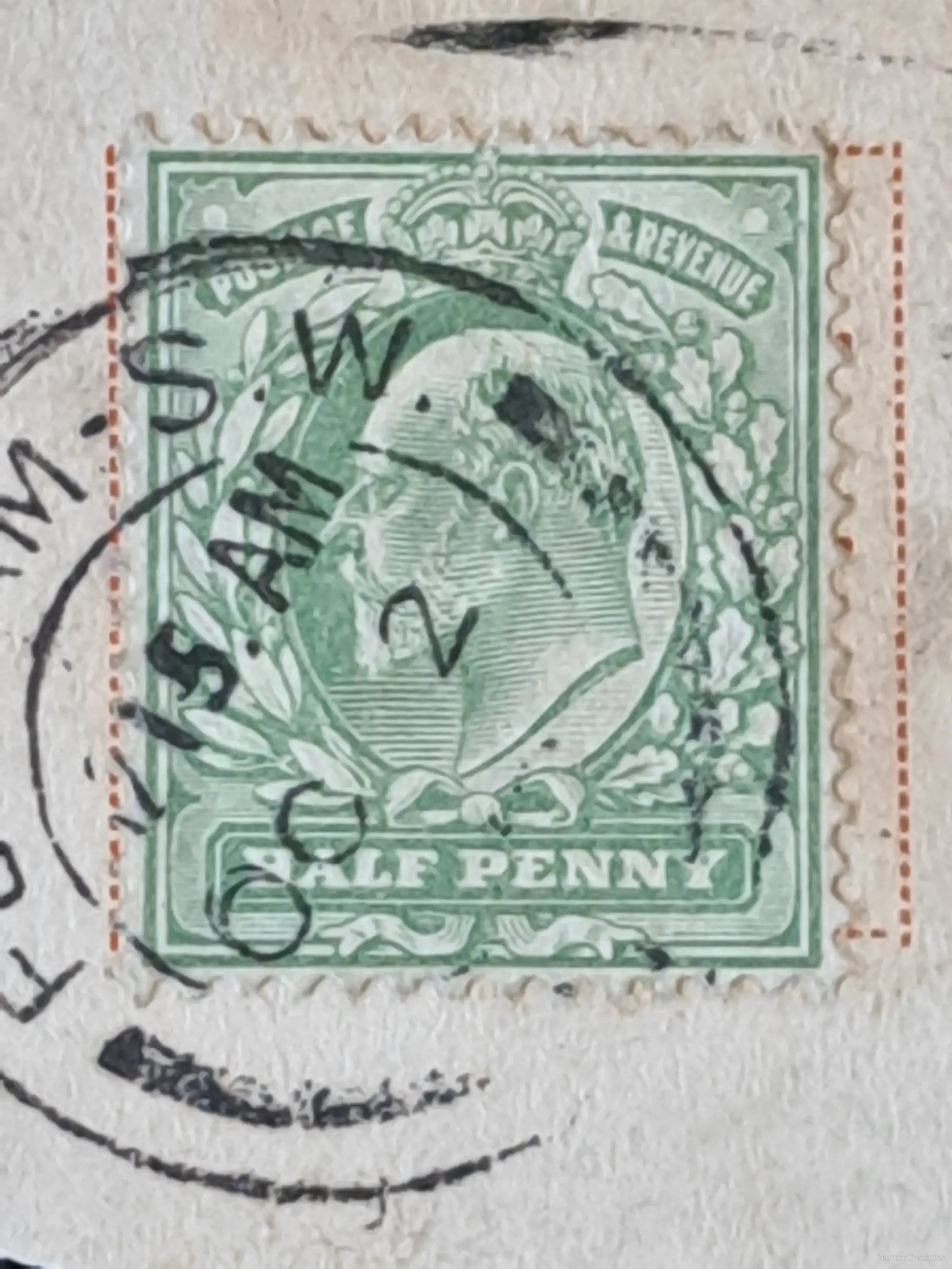 On Fragment King Edward VII Half Penny Definitive