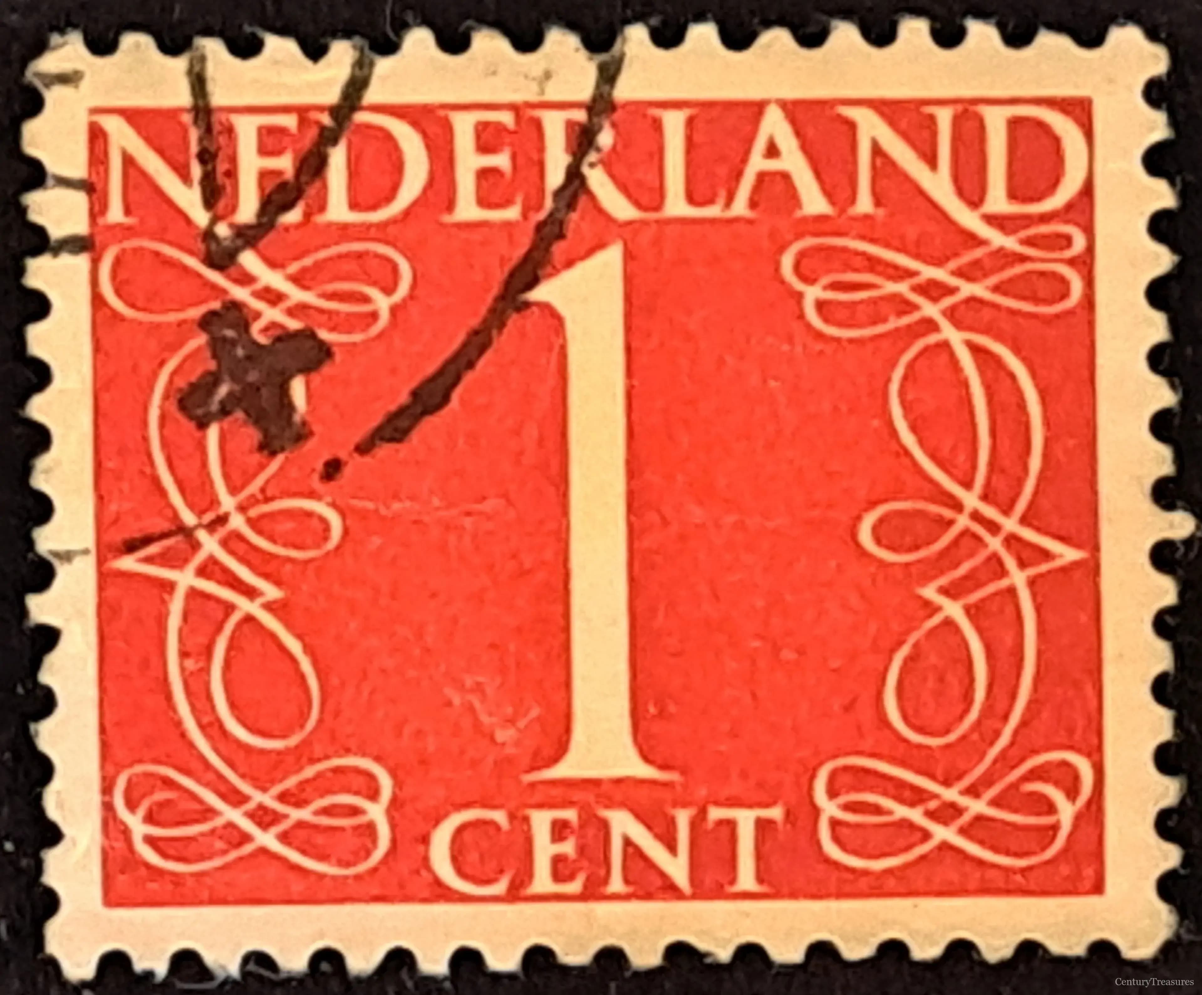 Netherlands 1-Cent Van Krimpen Numeral
