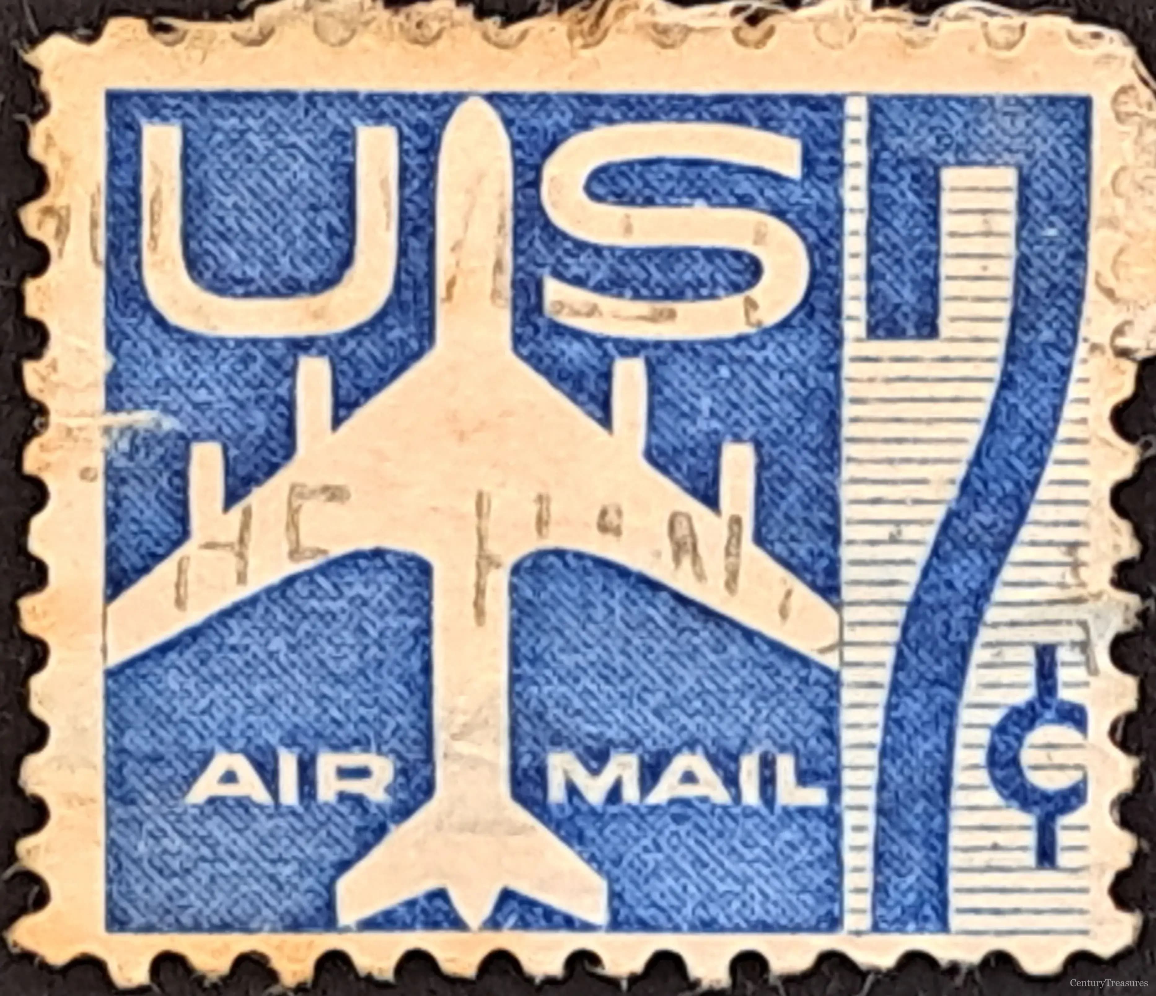1958 Silhouette of Jet Airliner Air Mail