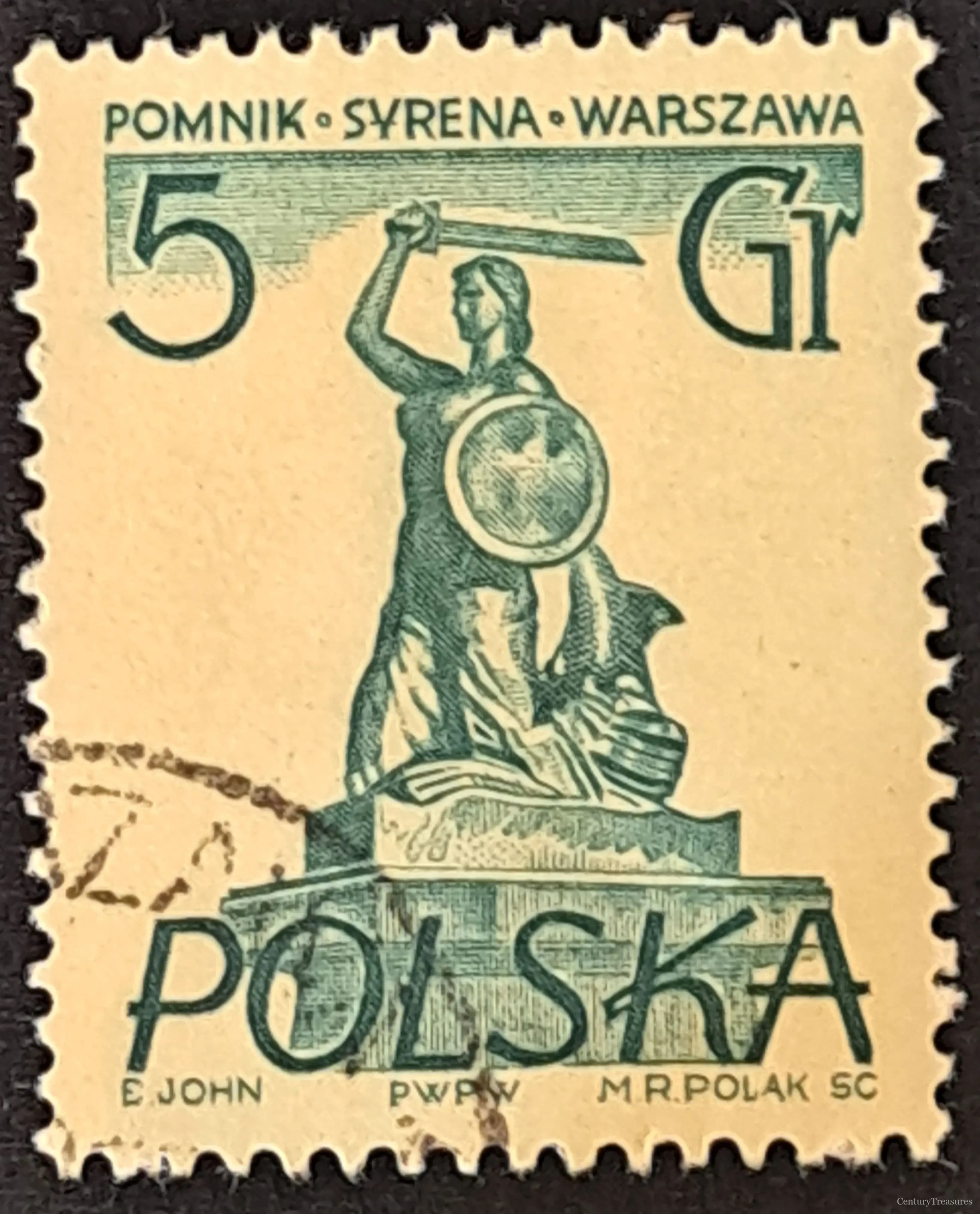 Warsaw Mermaid Monument 5-Groszy Commemorative