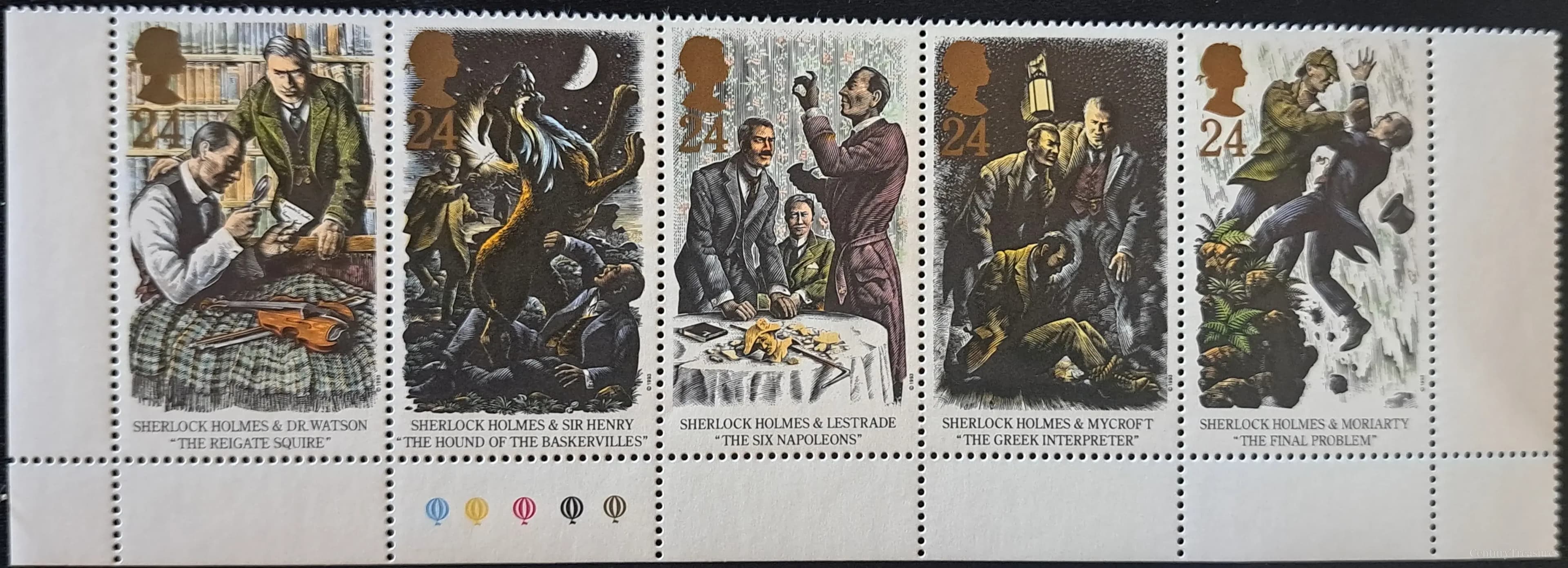 Royal Mail Sherlock Holmes Centenary Se-tenant Strip