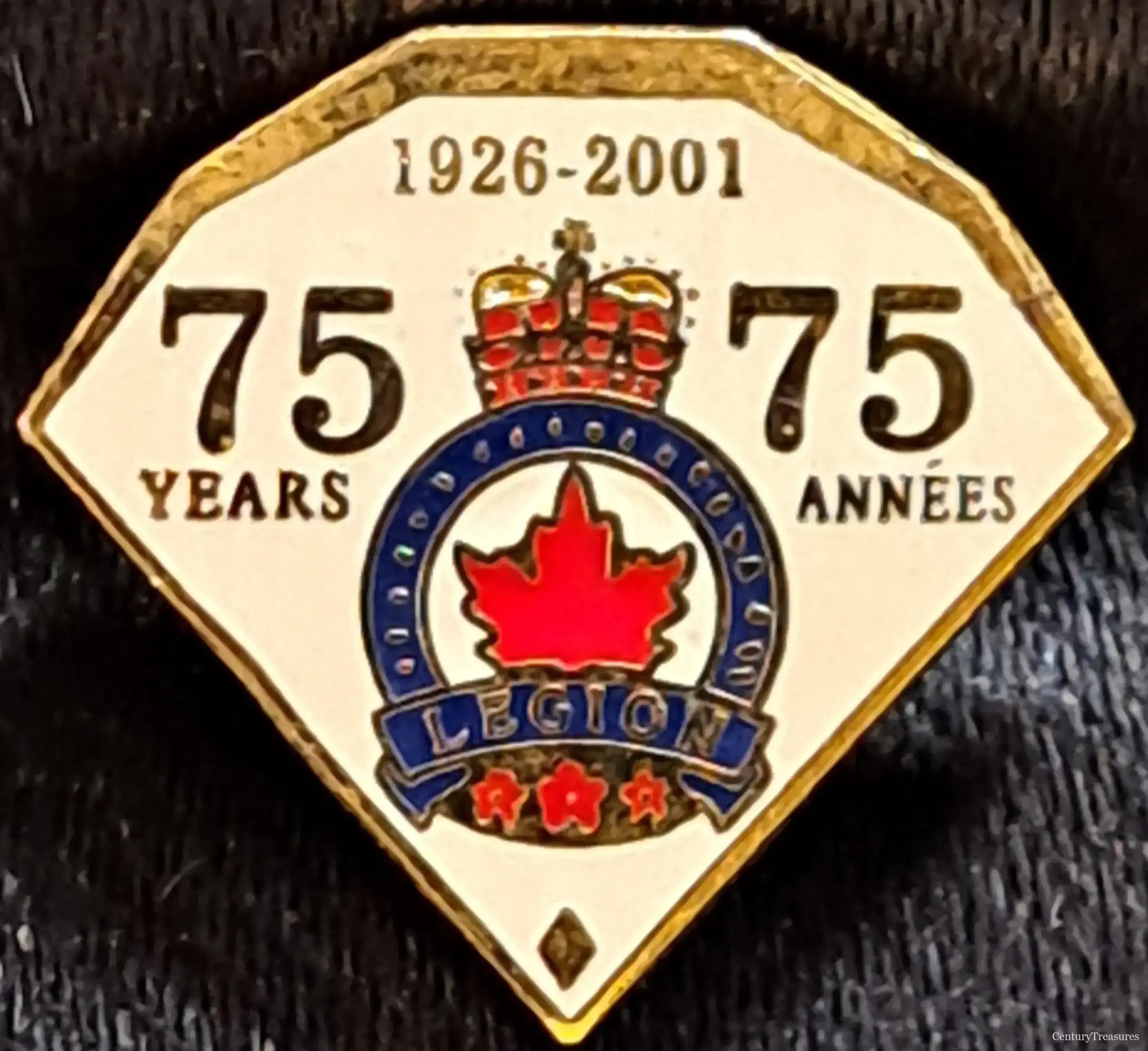 Legion Diamond Jubilee Anniversary Pin