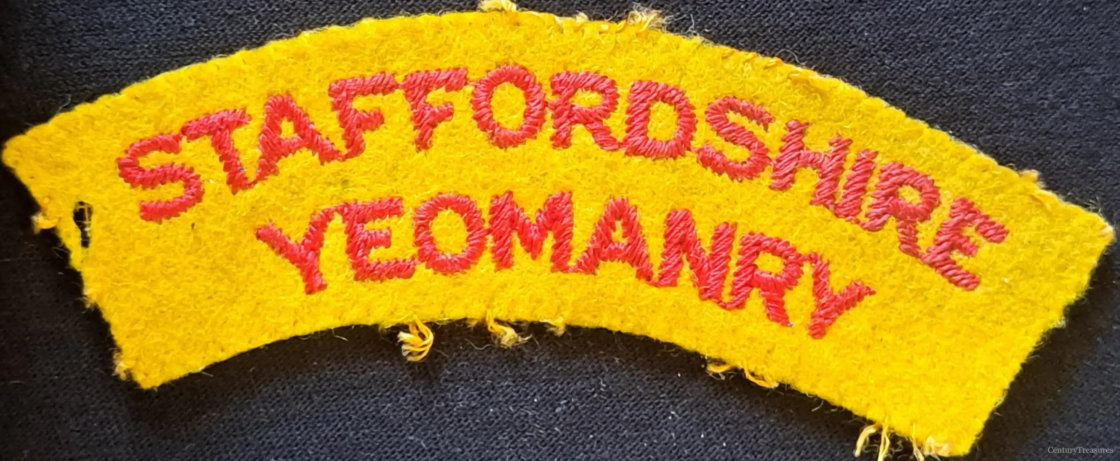 Staffordshire Yeomanry Cloth Shoulder Title