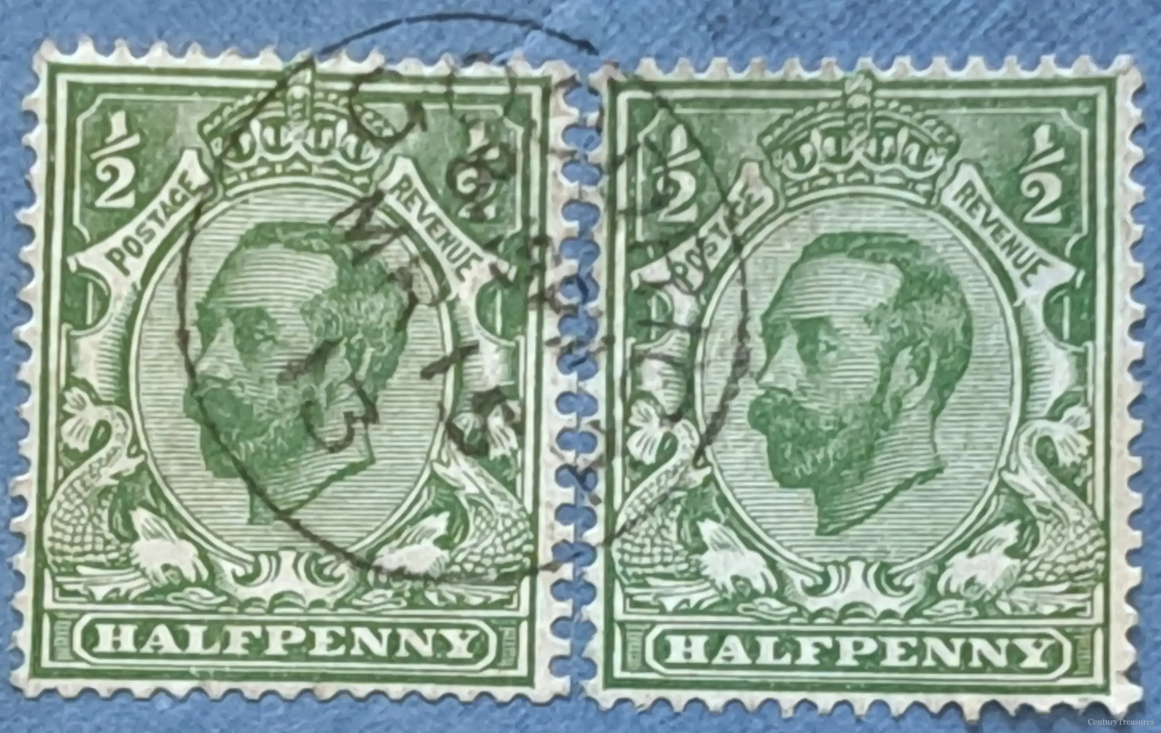 King George V Downey Head Pair