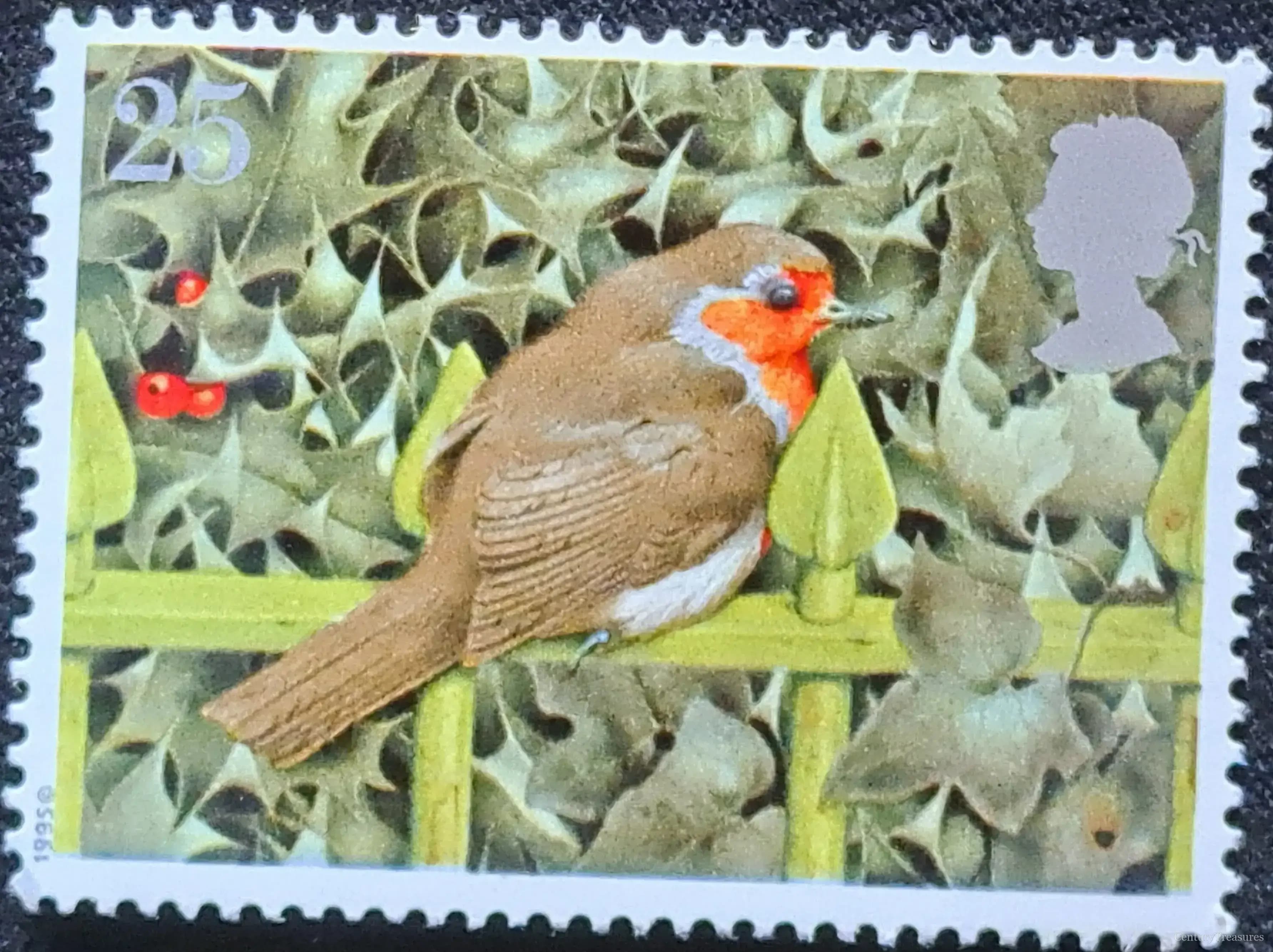 Christmas Robin on Holly
