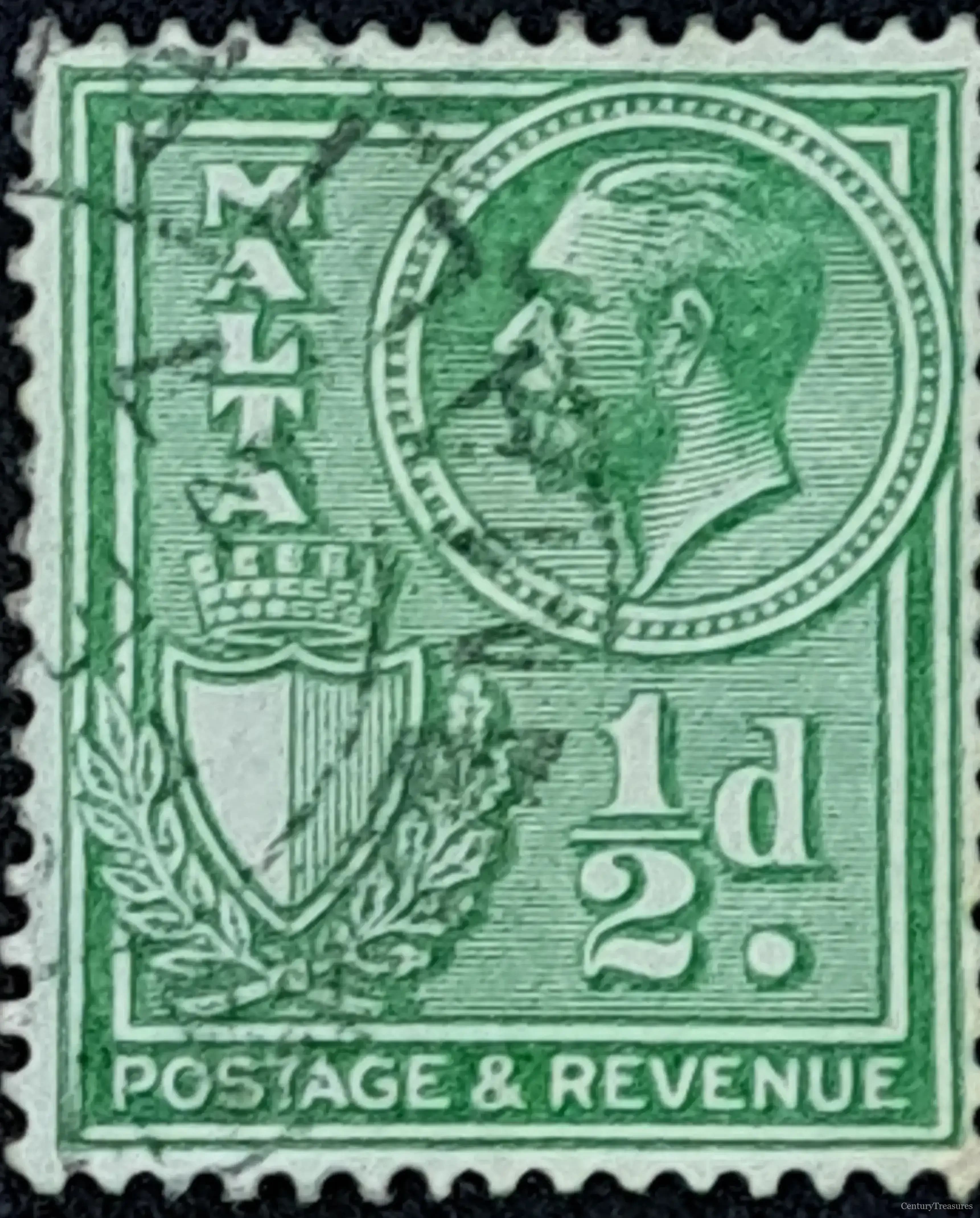 Malta – King George V ½d Green