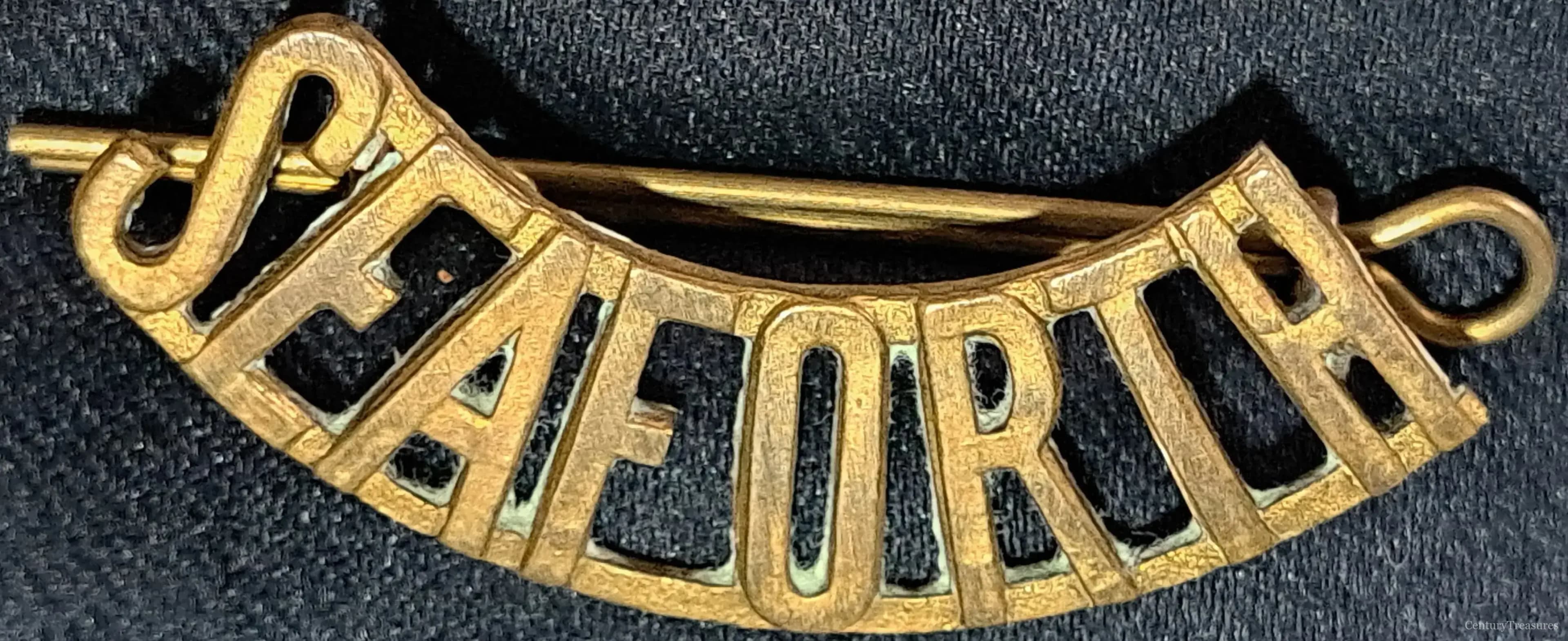 Seaforth Highlanders Gilded Brass Shoulder Title