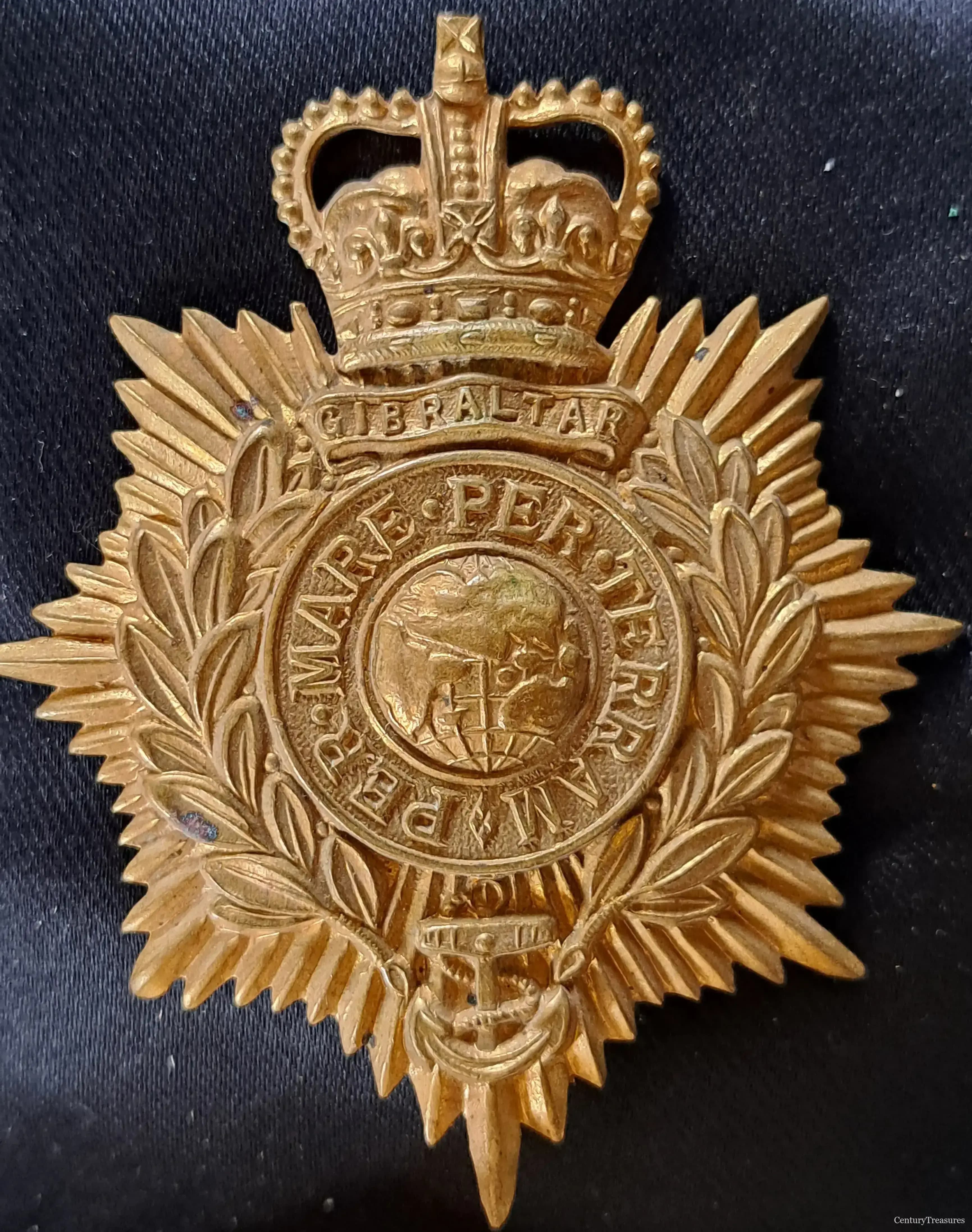 Royal Marines Queen's Crown Helmet Plate