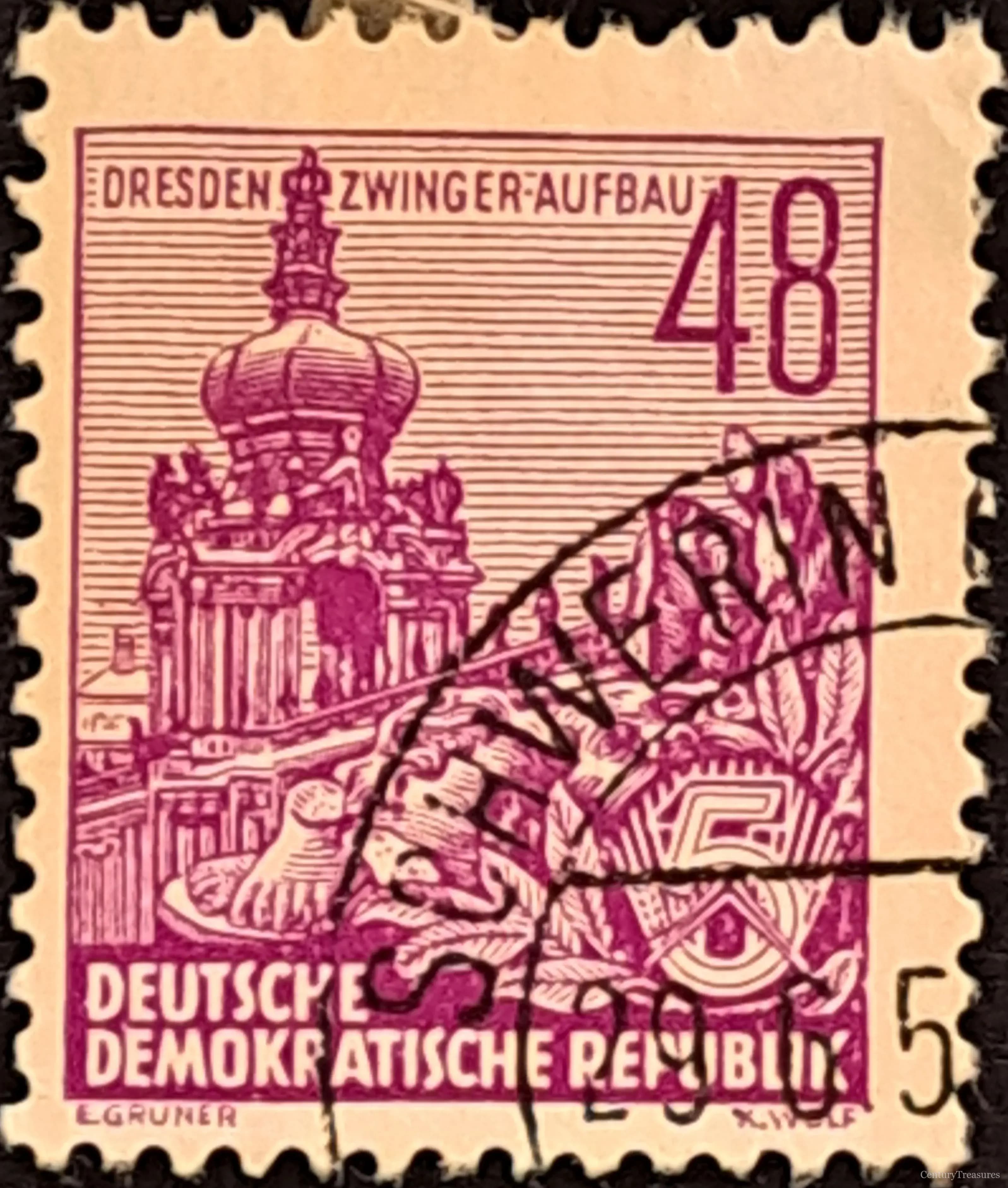 East Germany (DDR) - The Crown Gate of Dresden's Rebirth