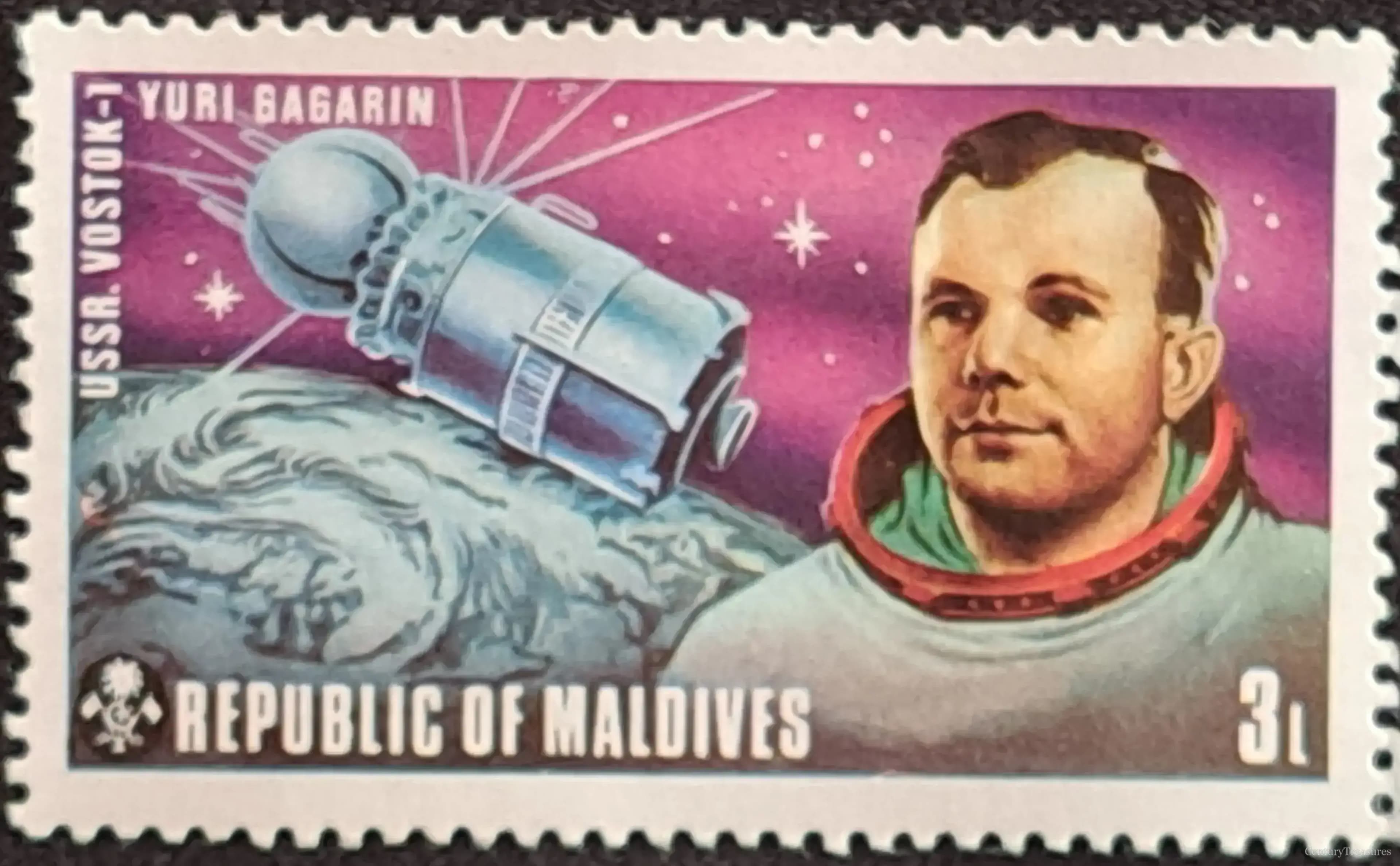 Maldives 1974 Yuri Gagarin Space Exploration Issue