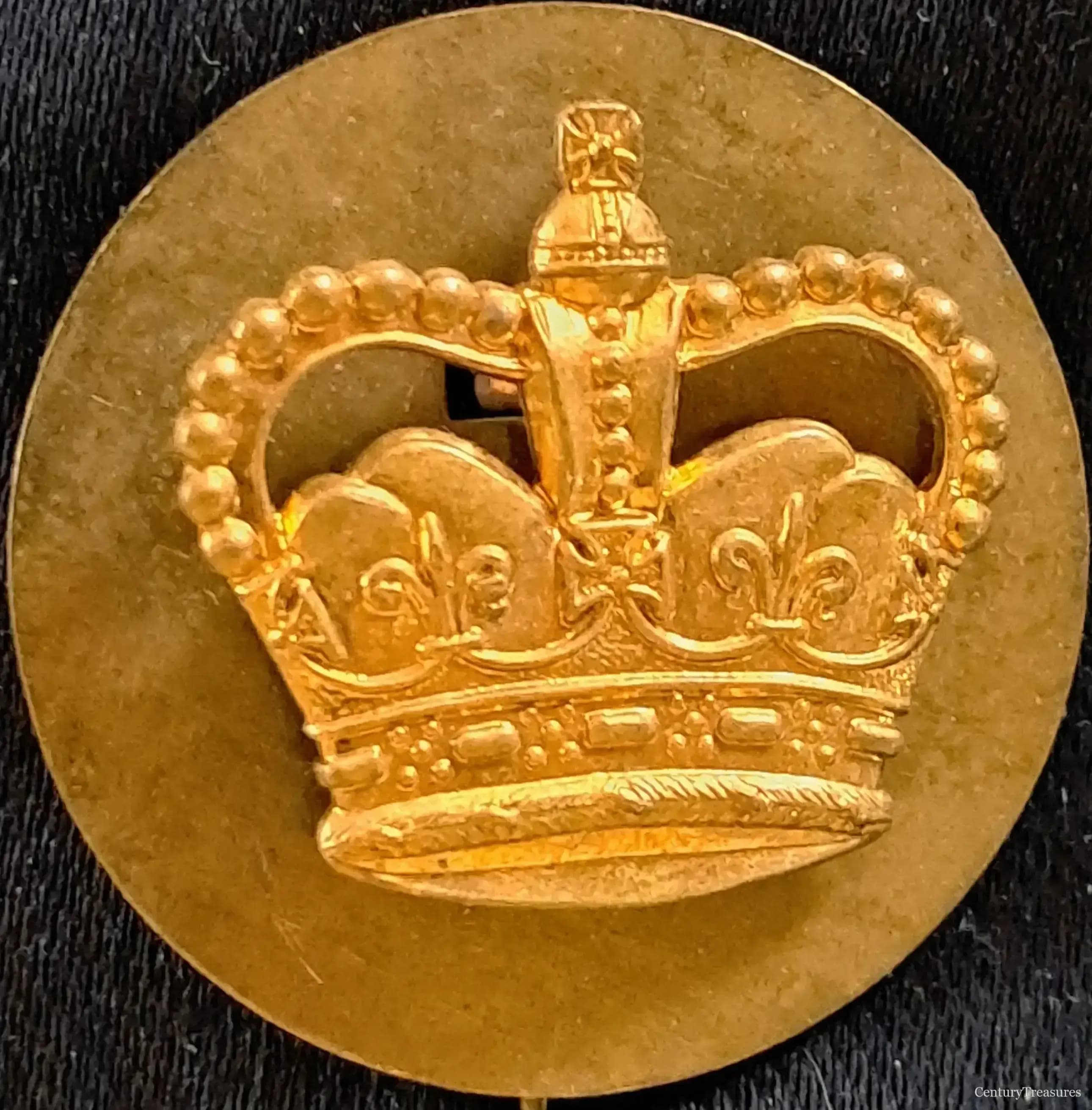 Queen's Crown Brass Insignia