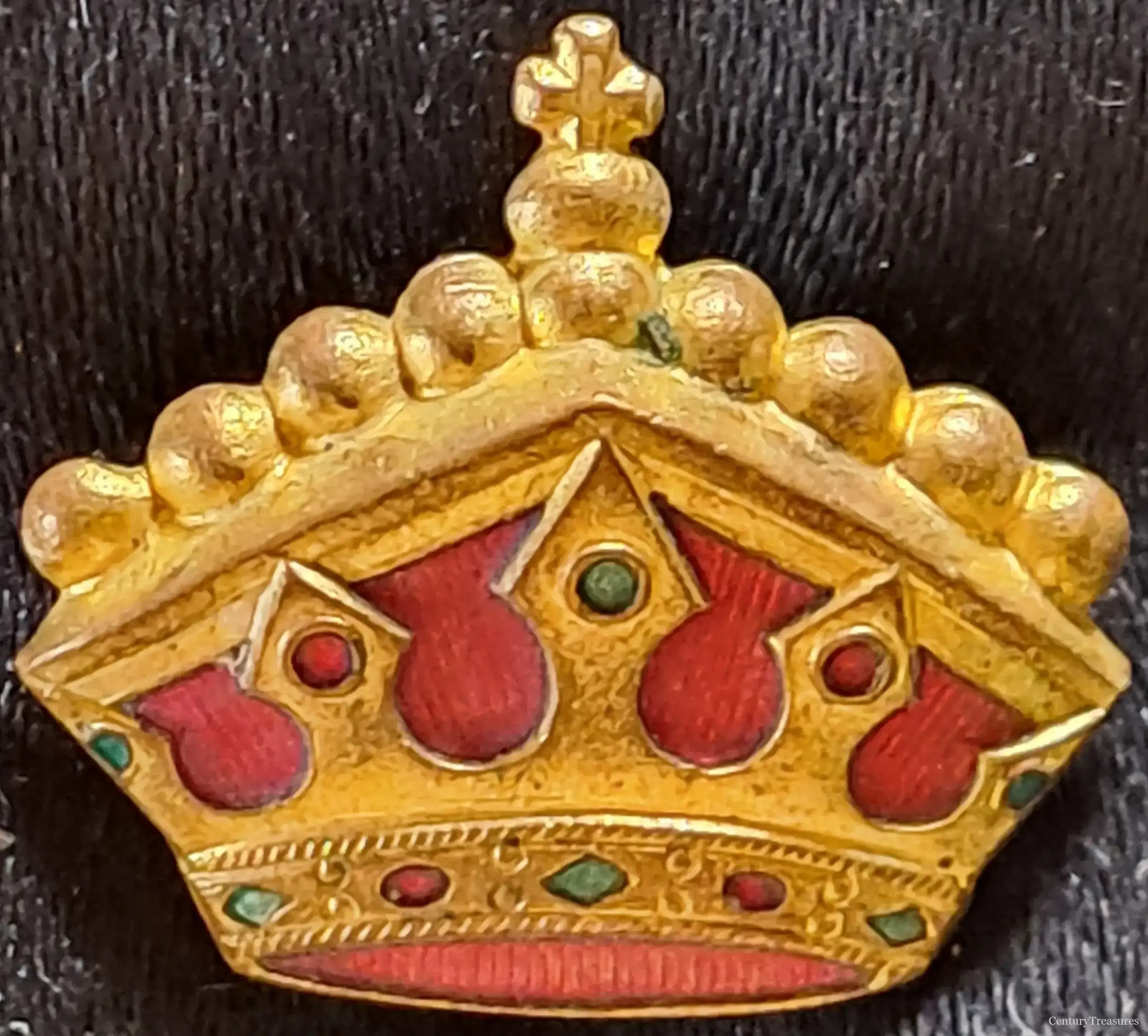 Antique Musical Guild Enameled Coronet Insignia