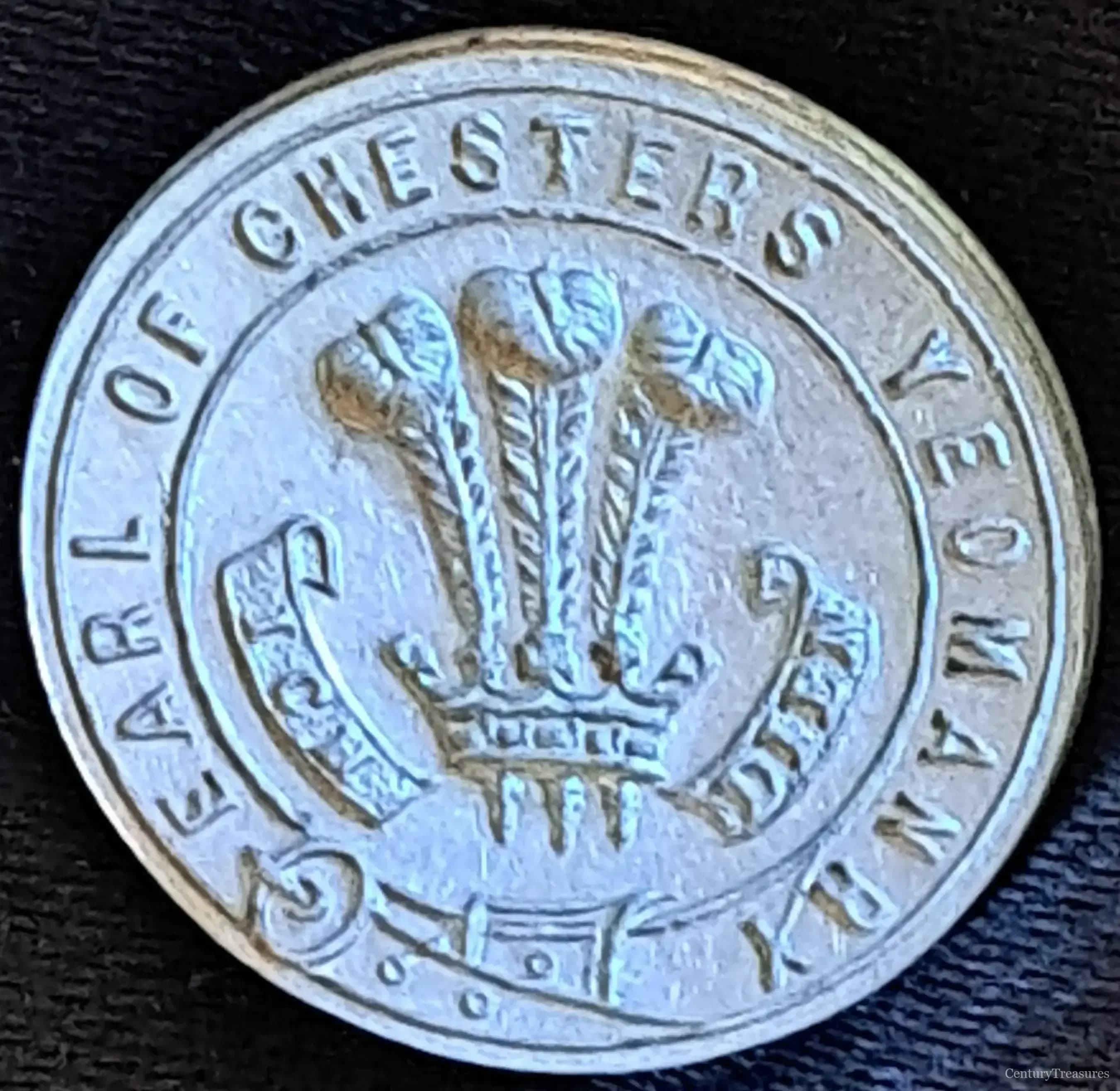 Cheshire Yeomanry Flat Uniform Button
