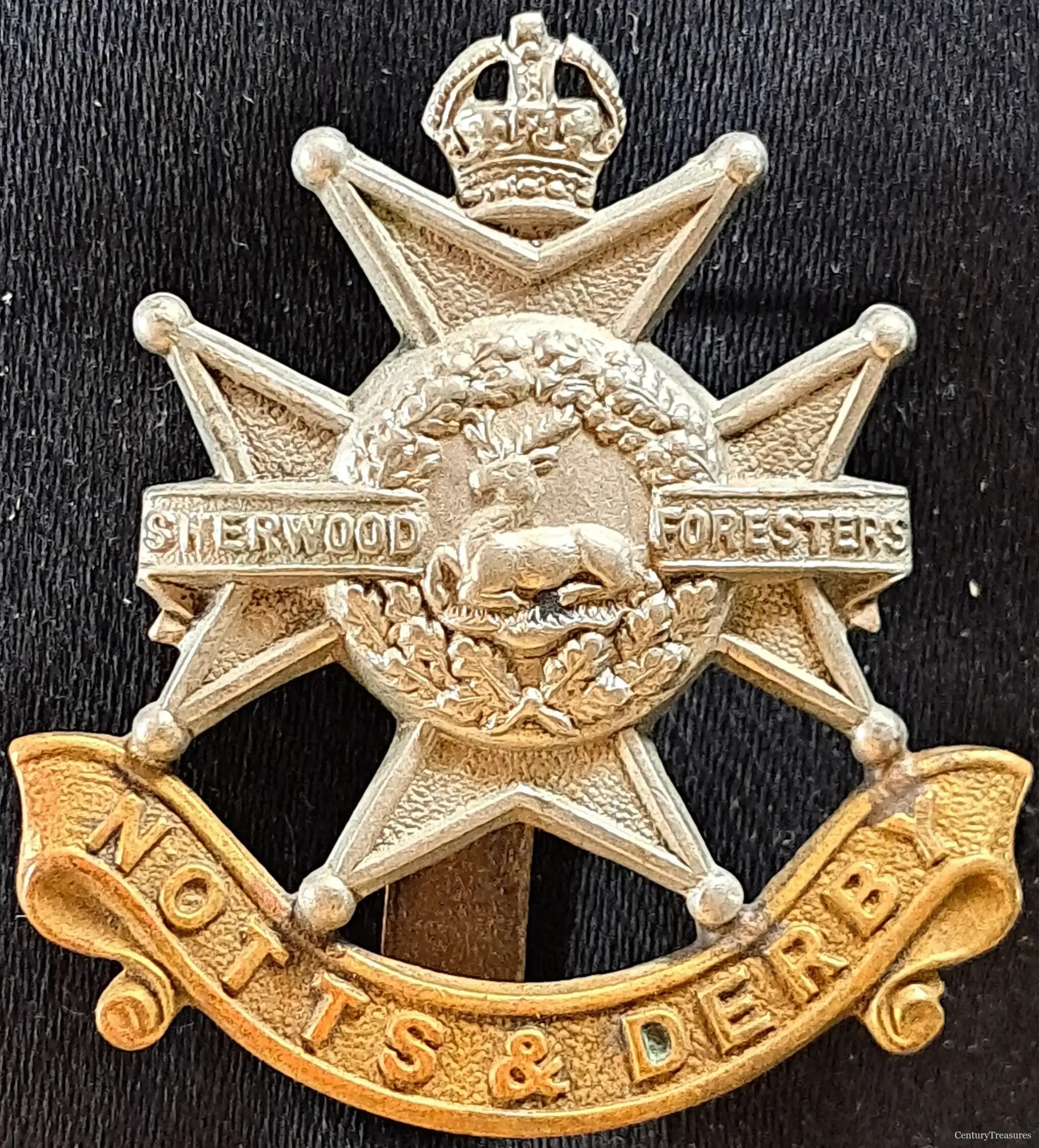 Sherwood Foresters Bi-Metal Cap Badge