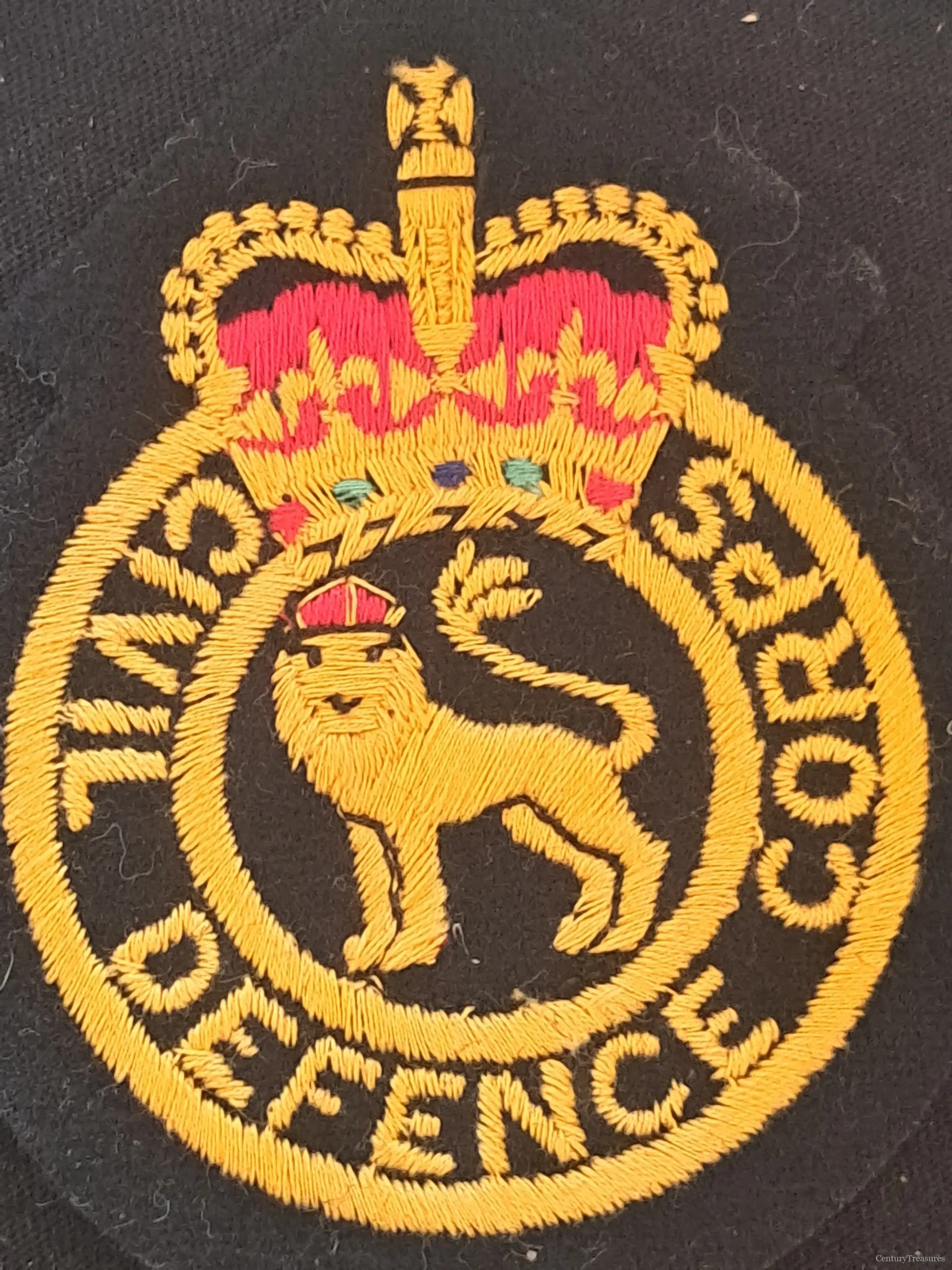 Civil Defence Corps Embroidered Badge 