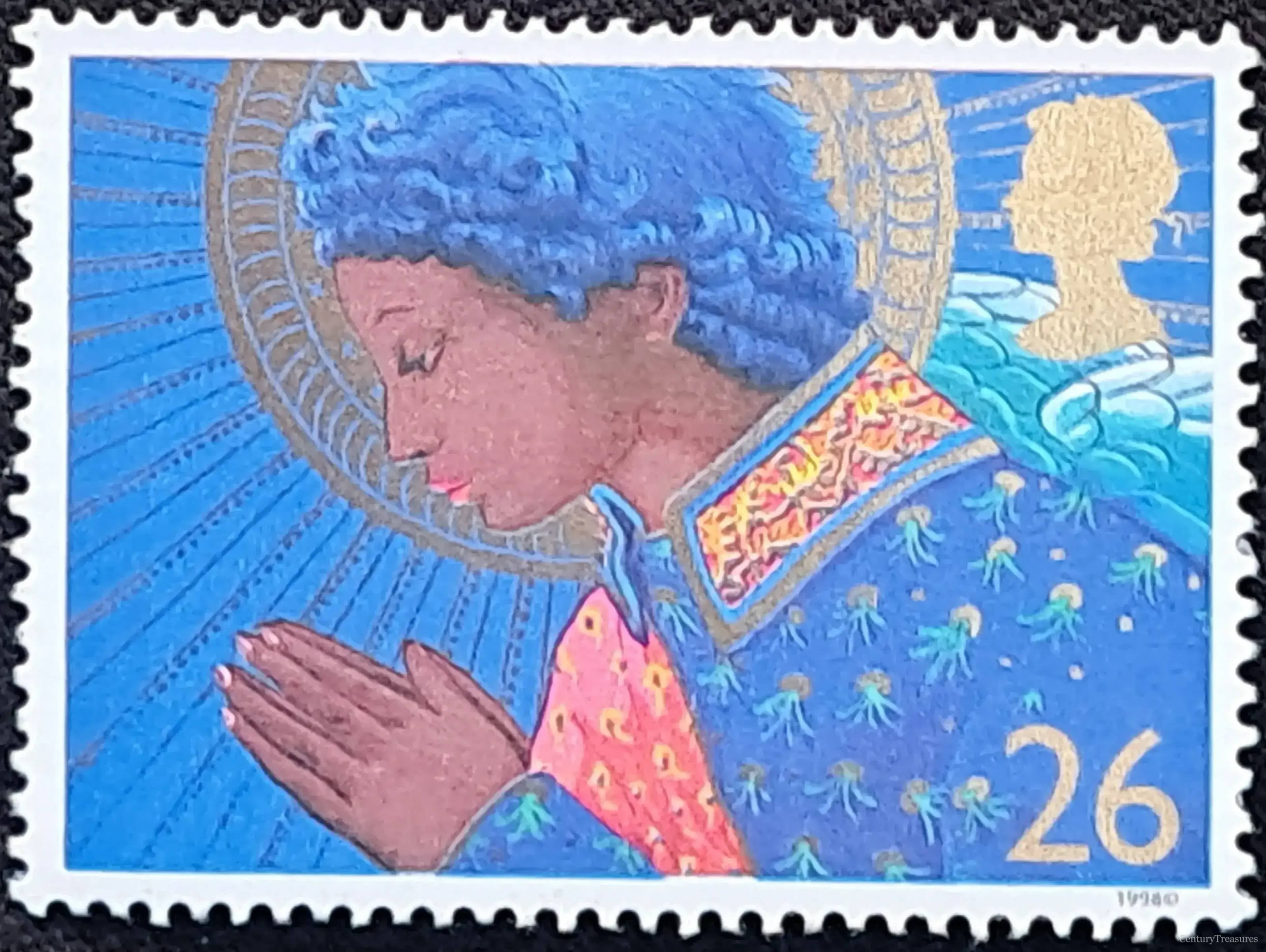 Praying Angel Christmas Stamp
