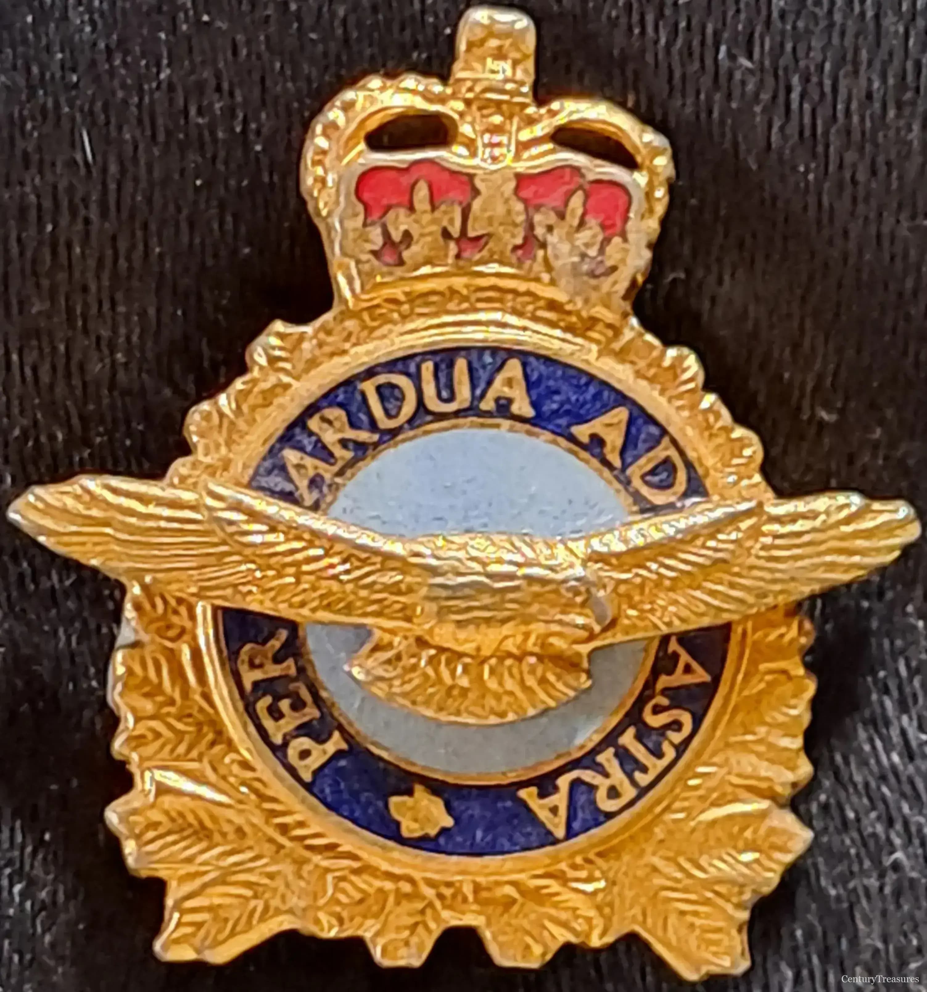 RAF Enameled Gilt Sweetheart Badge