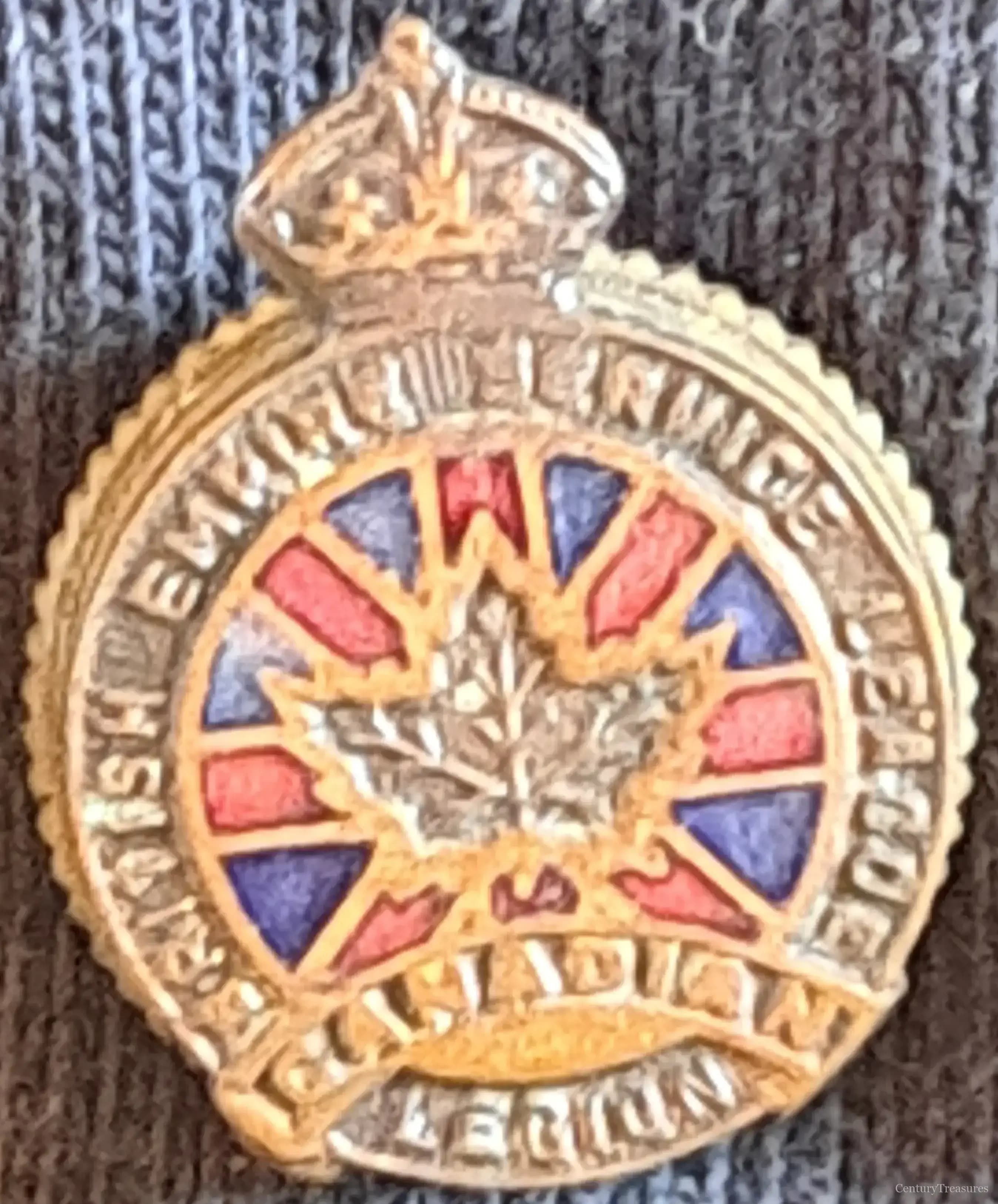 Interwar Canadian Legion Veteran's Lapel Pin