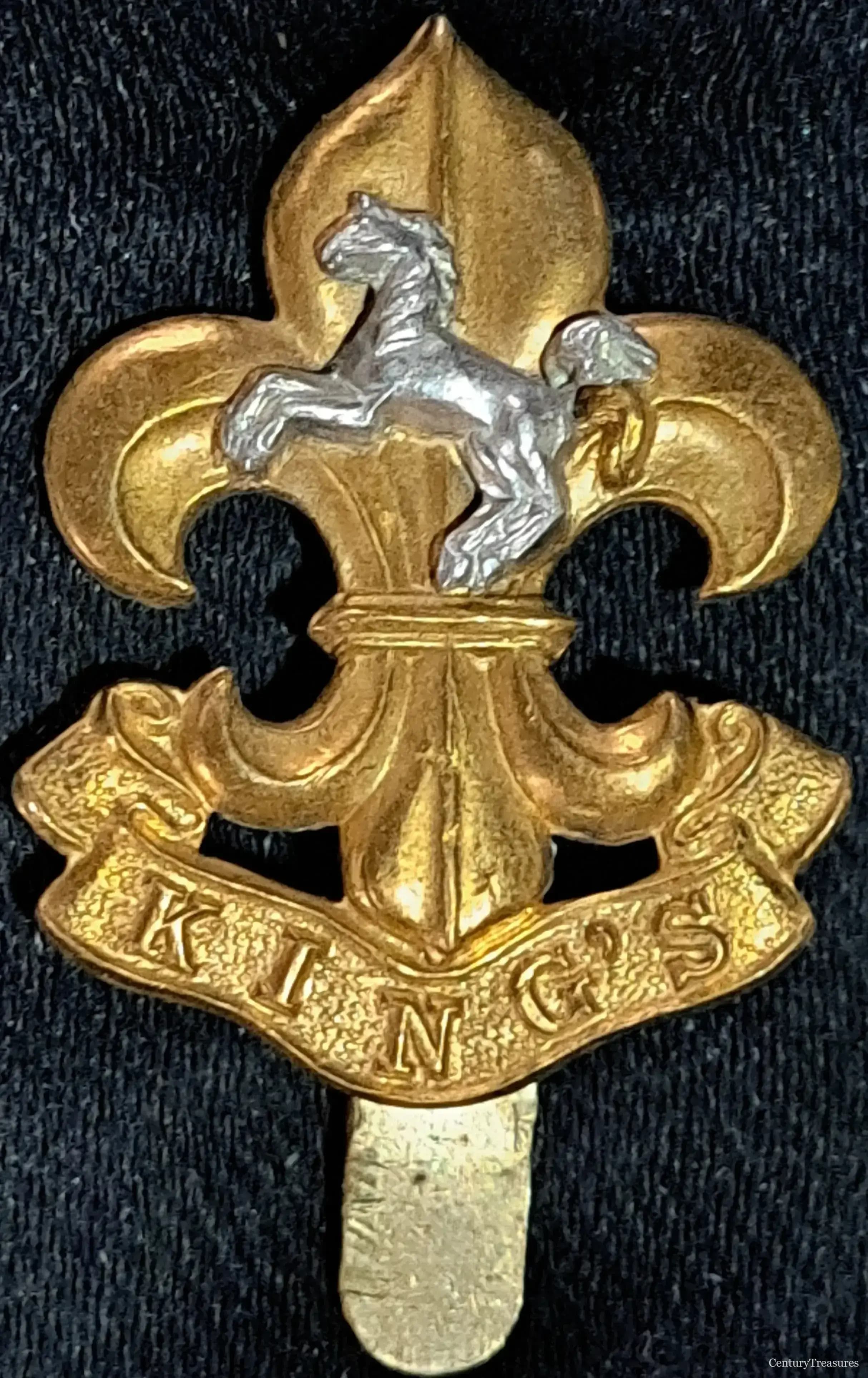 King's Regiment Bi-Metal Cap Badge
