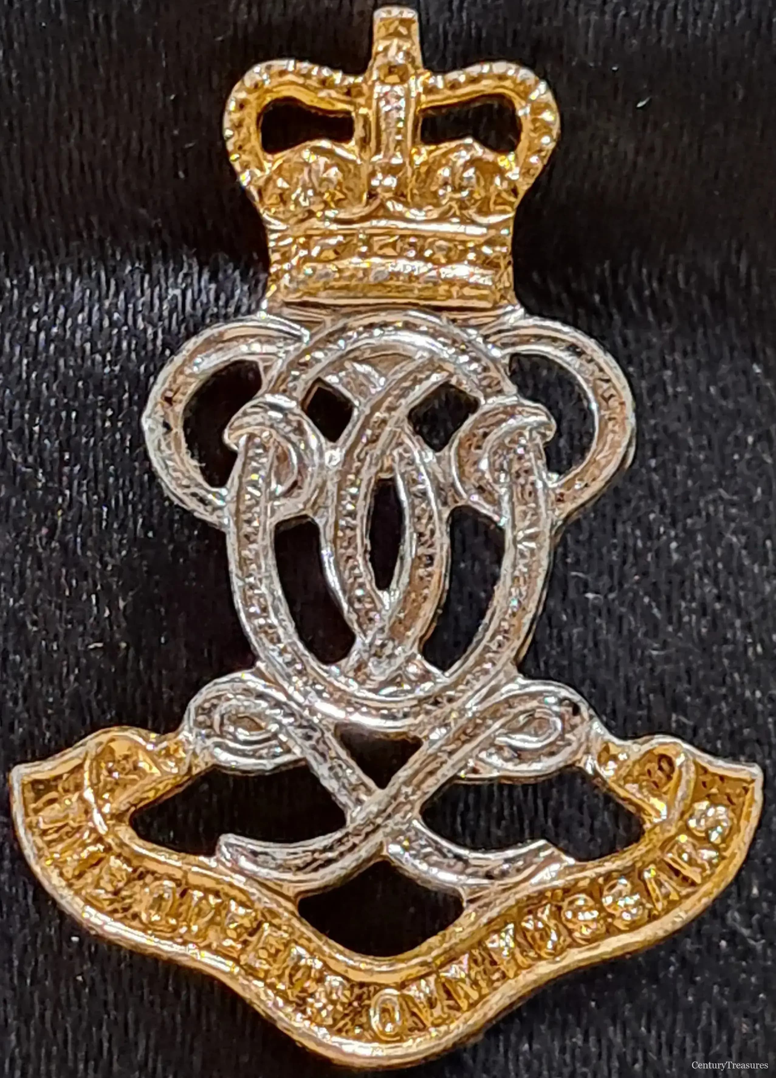 Queen's Own Hussars Staybrite Collar Badge