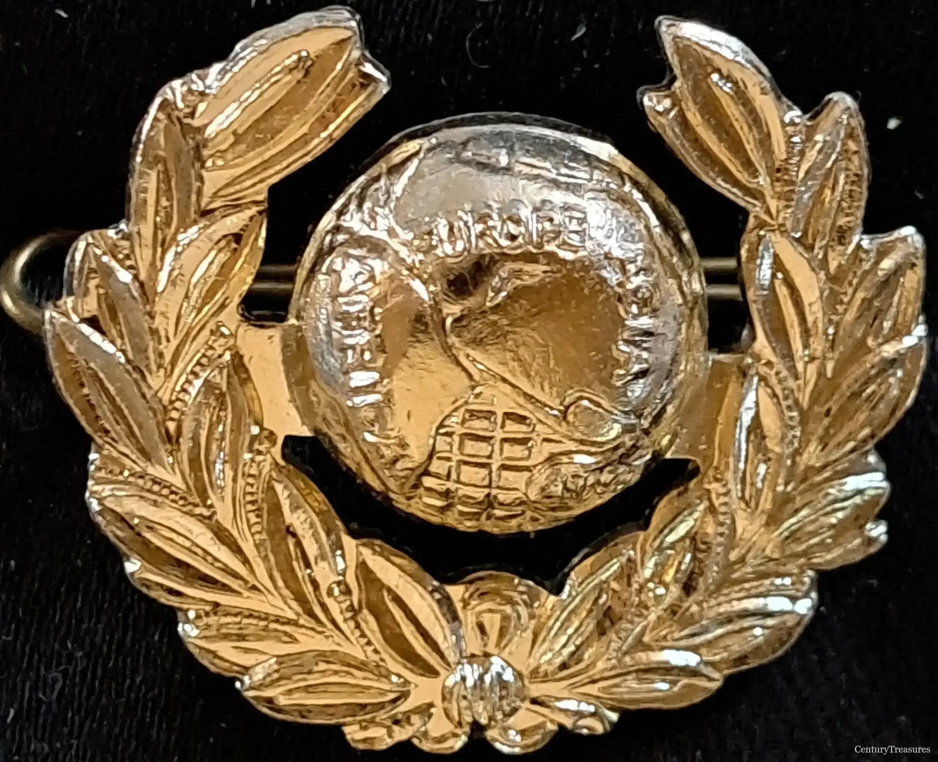 Royal Marines Anodized Gold Collar Badge