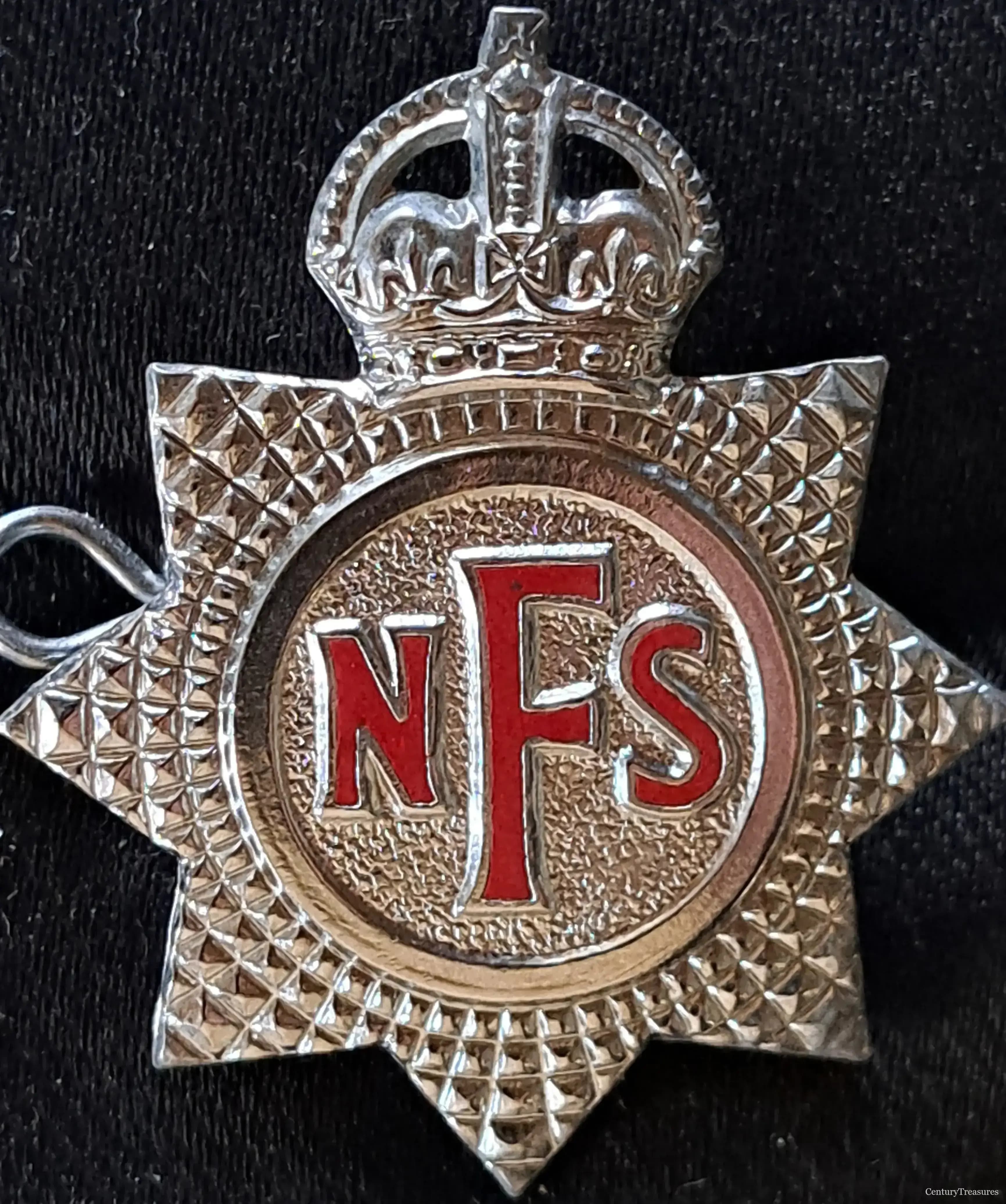 British National Fire Service WW2 Cap Badge