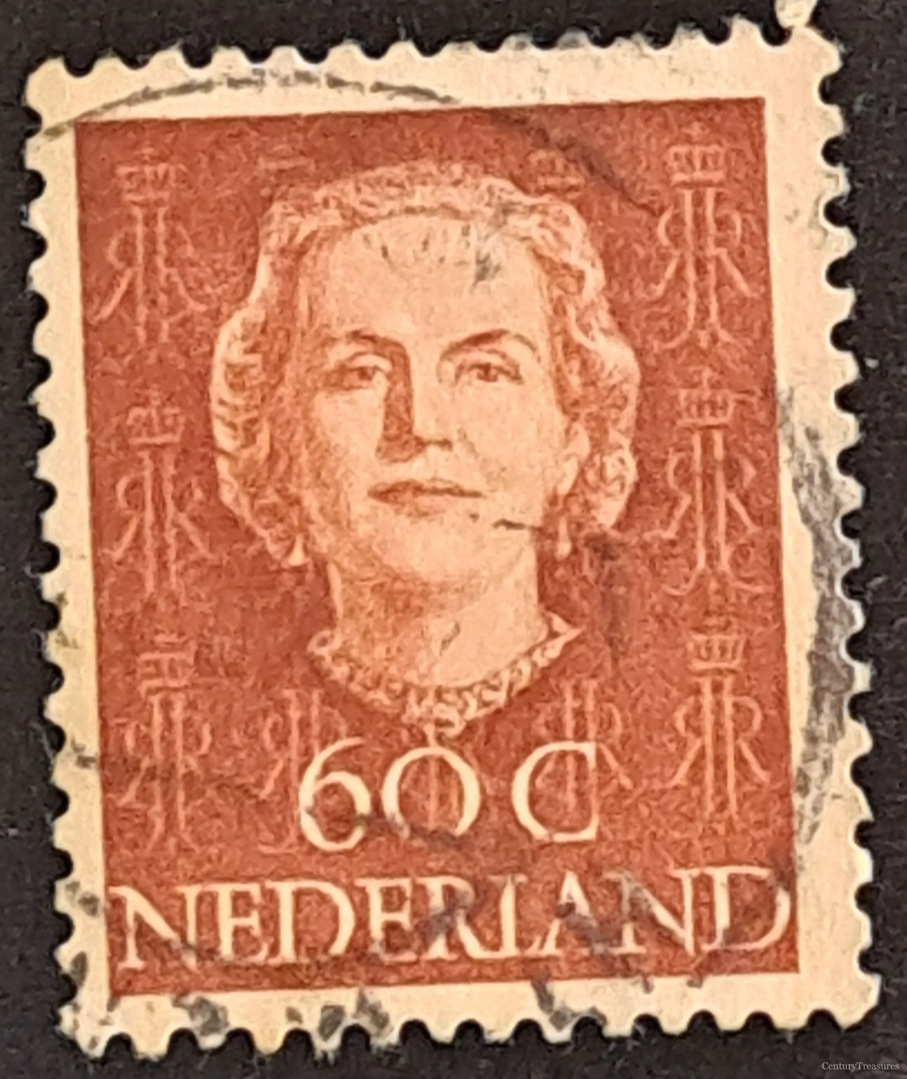 Queen Juliana 60-Cent Red-Brown Definitive
