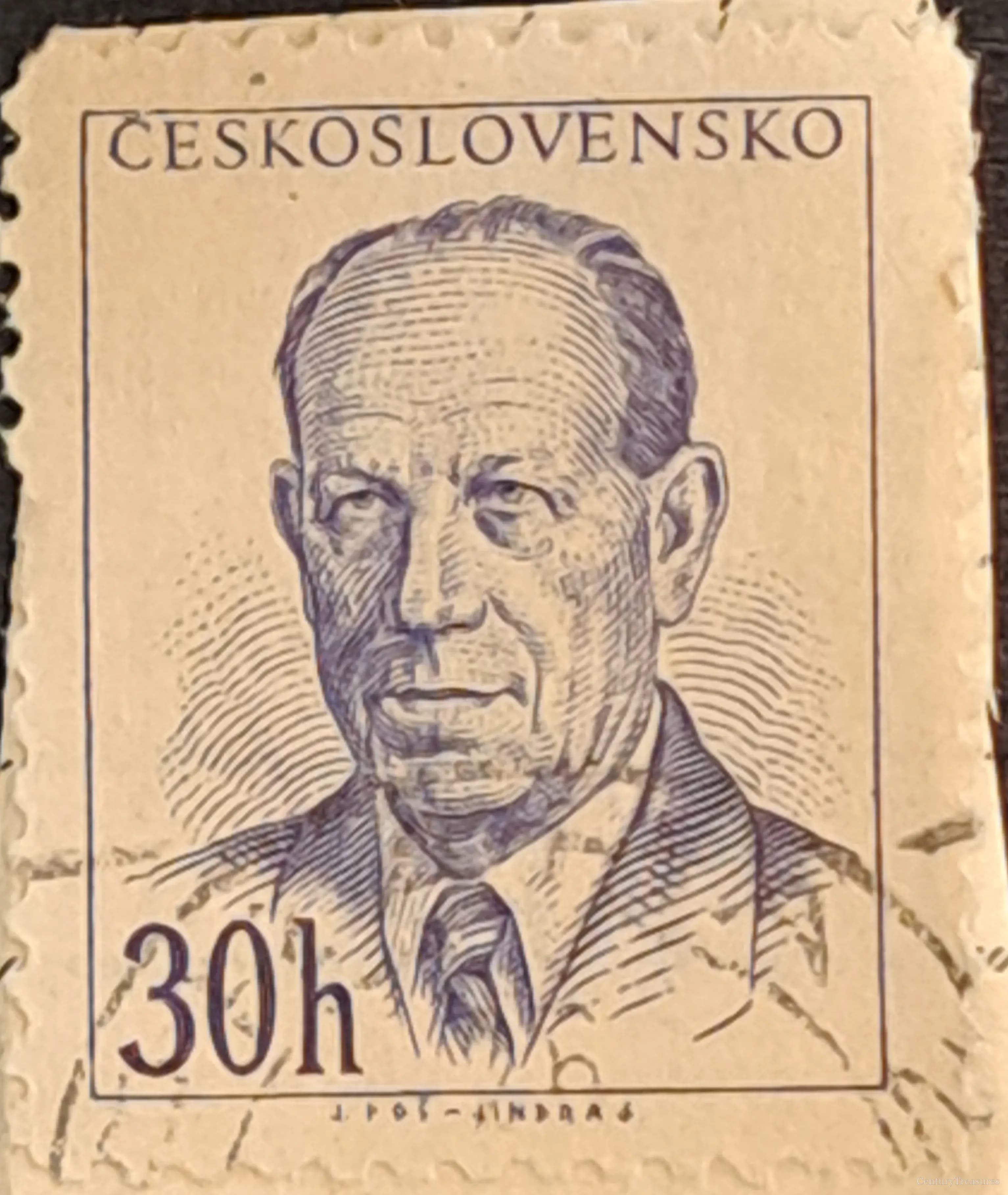 Antonín Zápotocký Postal Portrait