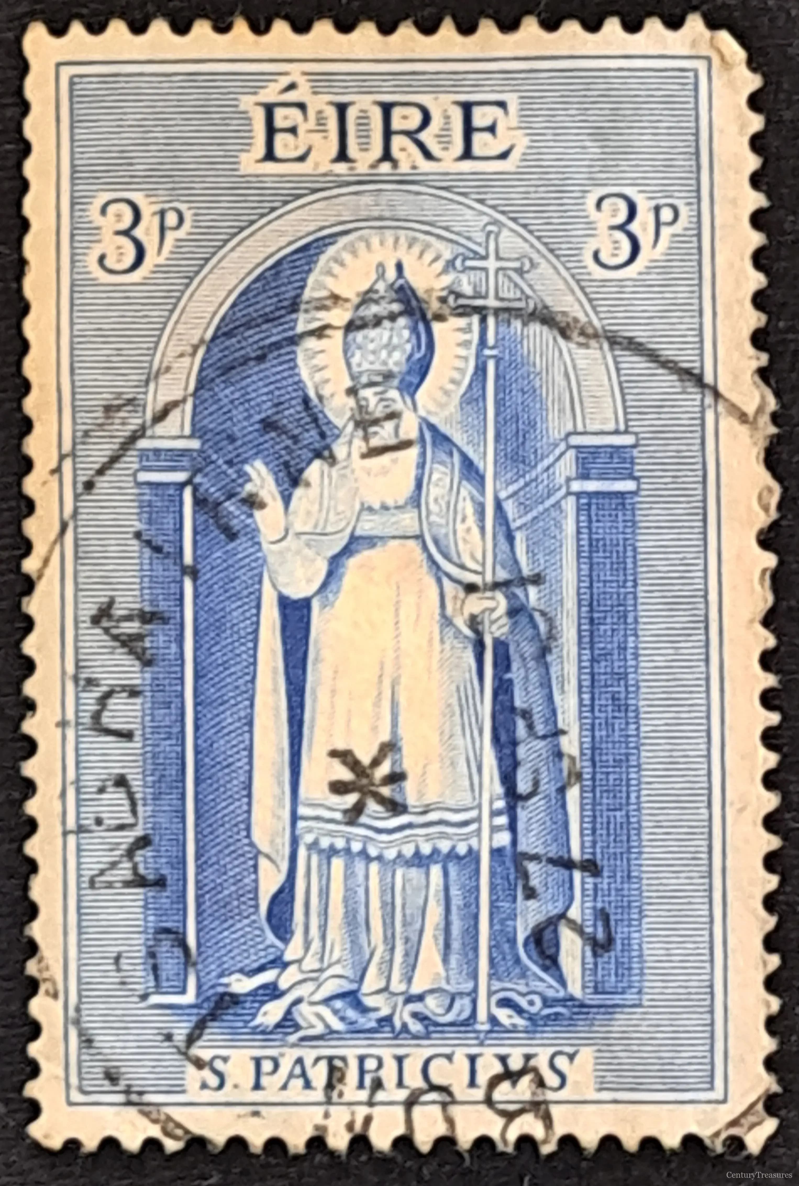 Ireland Saint Patrick 3-Pence Blue Definitive