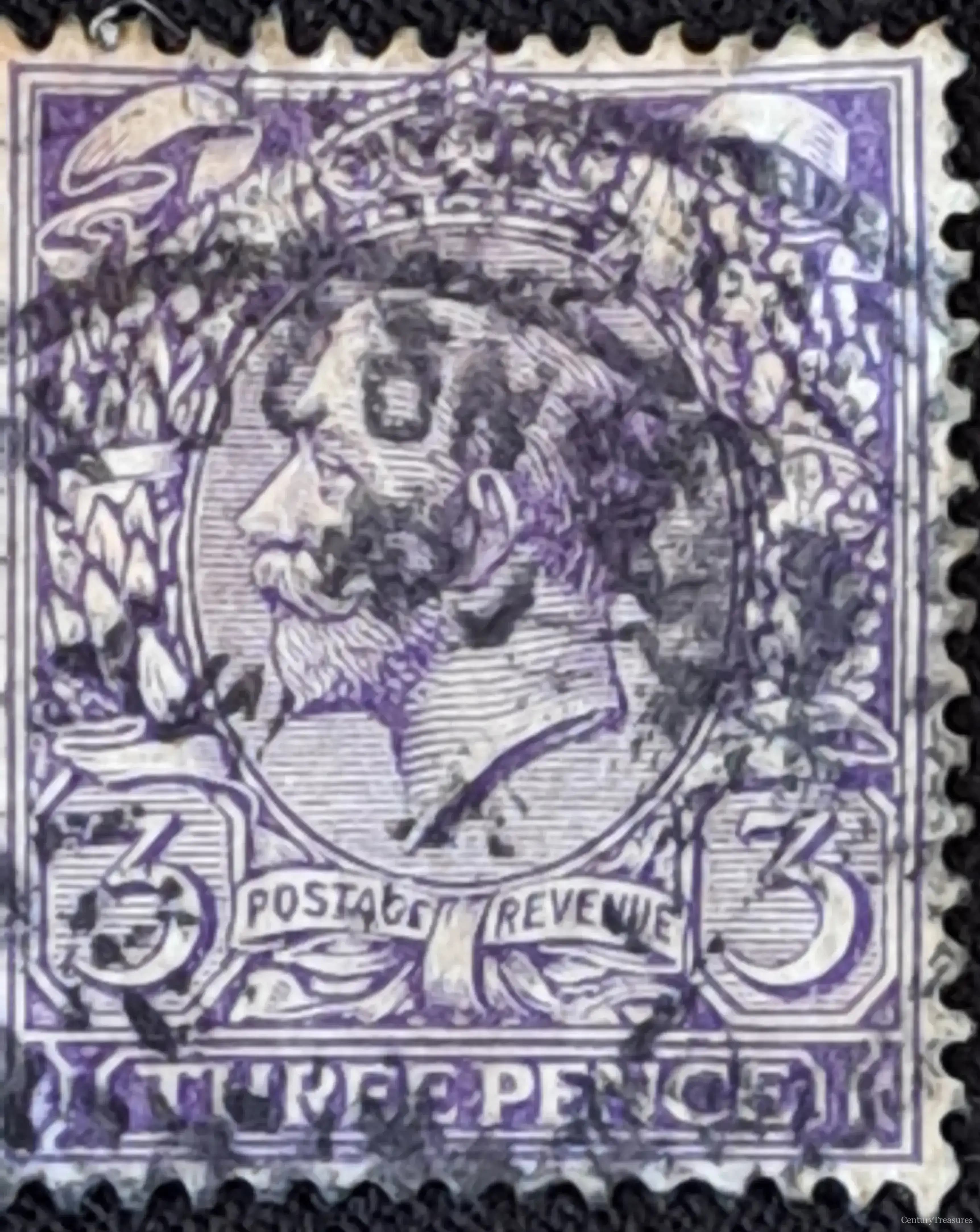 King George V Three Pence Purple