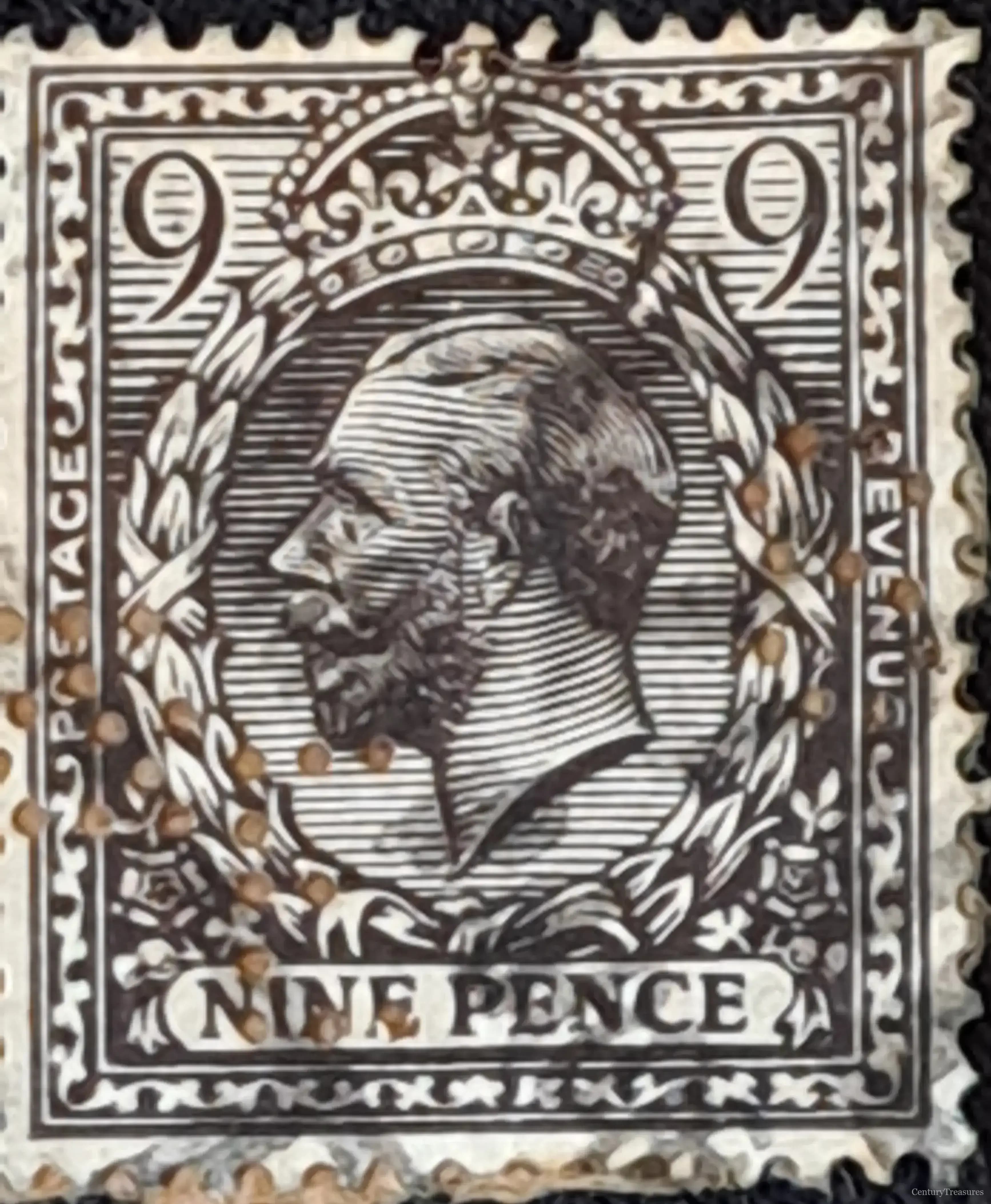 UK King George V Agate Stamp