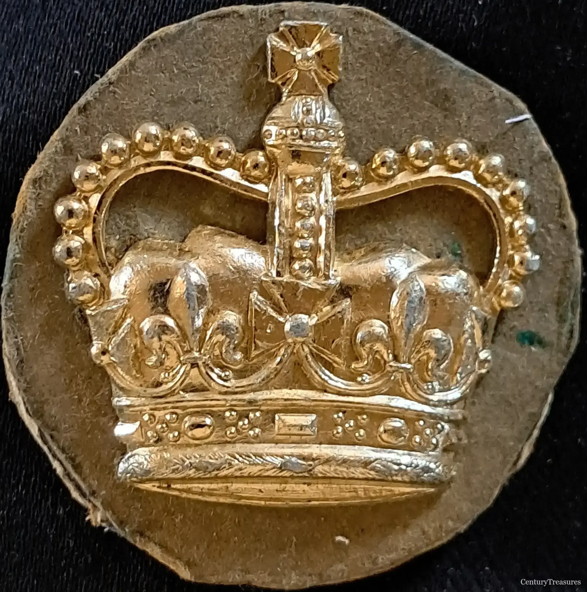 Queens Crown St Edwards Crown Brass Insignia 2 Wm